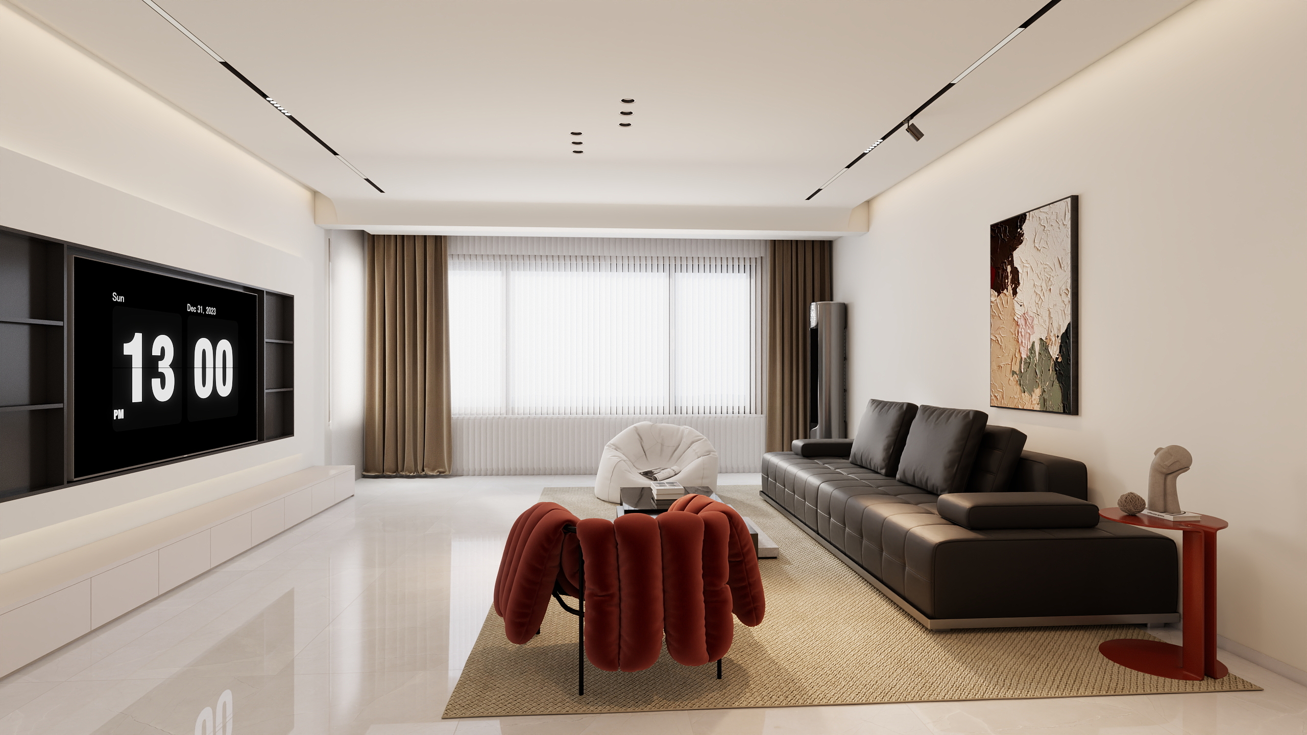 索菲尼洛吊顶博西尼全屋定制-万恒中华城115平2室-装修设计方案