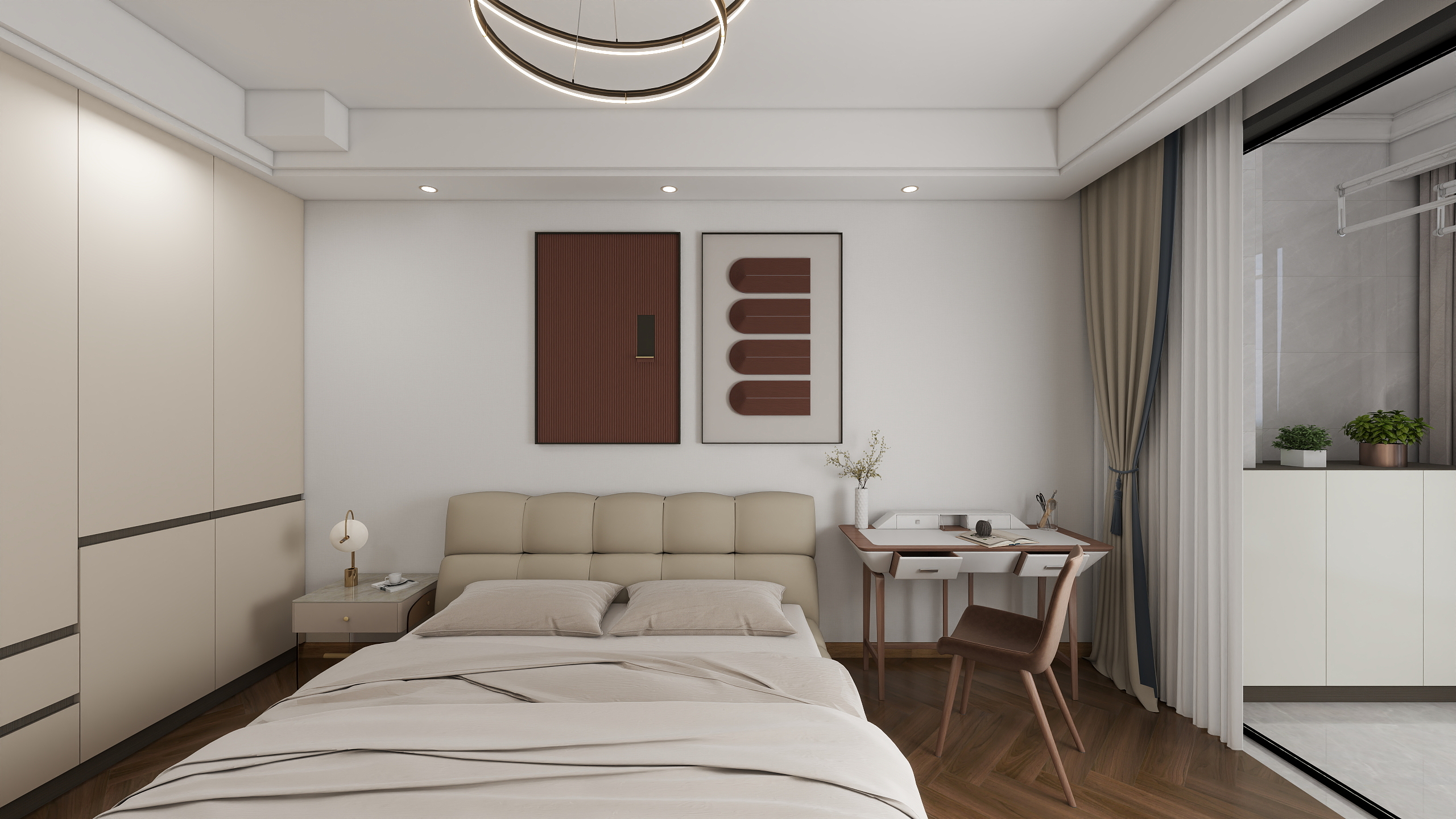 平湖龙匠1-142㎡4室奶油风-装修设计方案