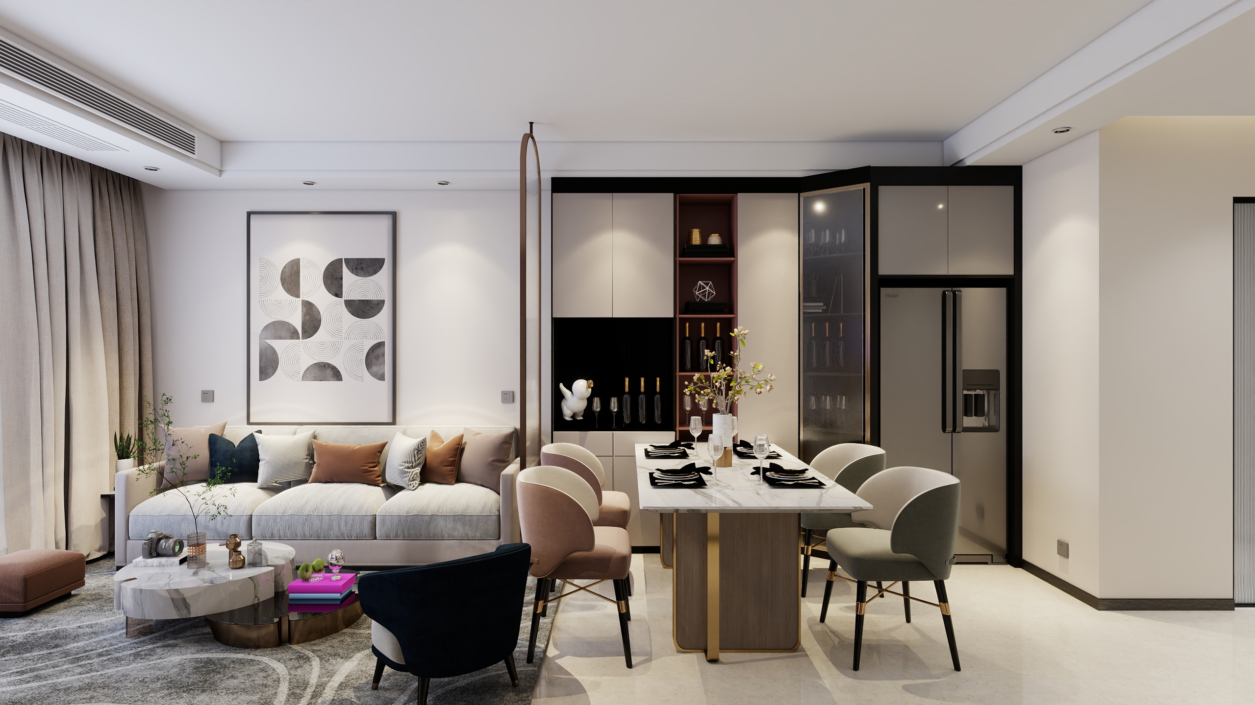 张皓宇-都市易居(CAD原始平面图)装修效果图