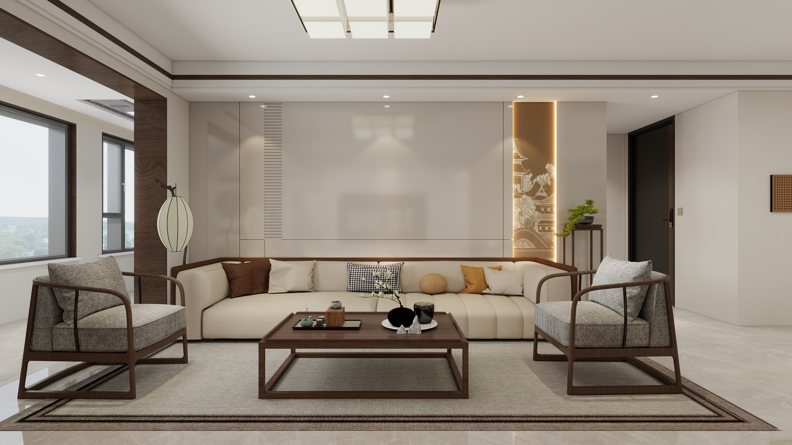 李青越-139方中式三居室样板间装修效果图