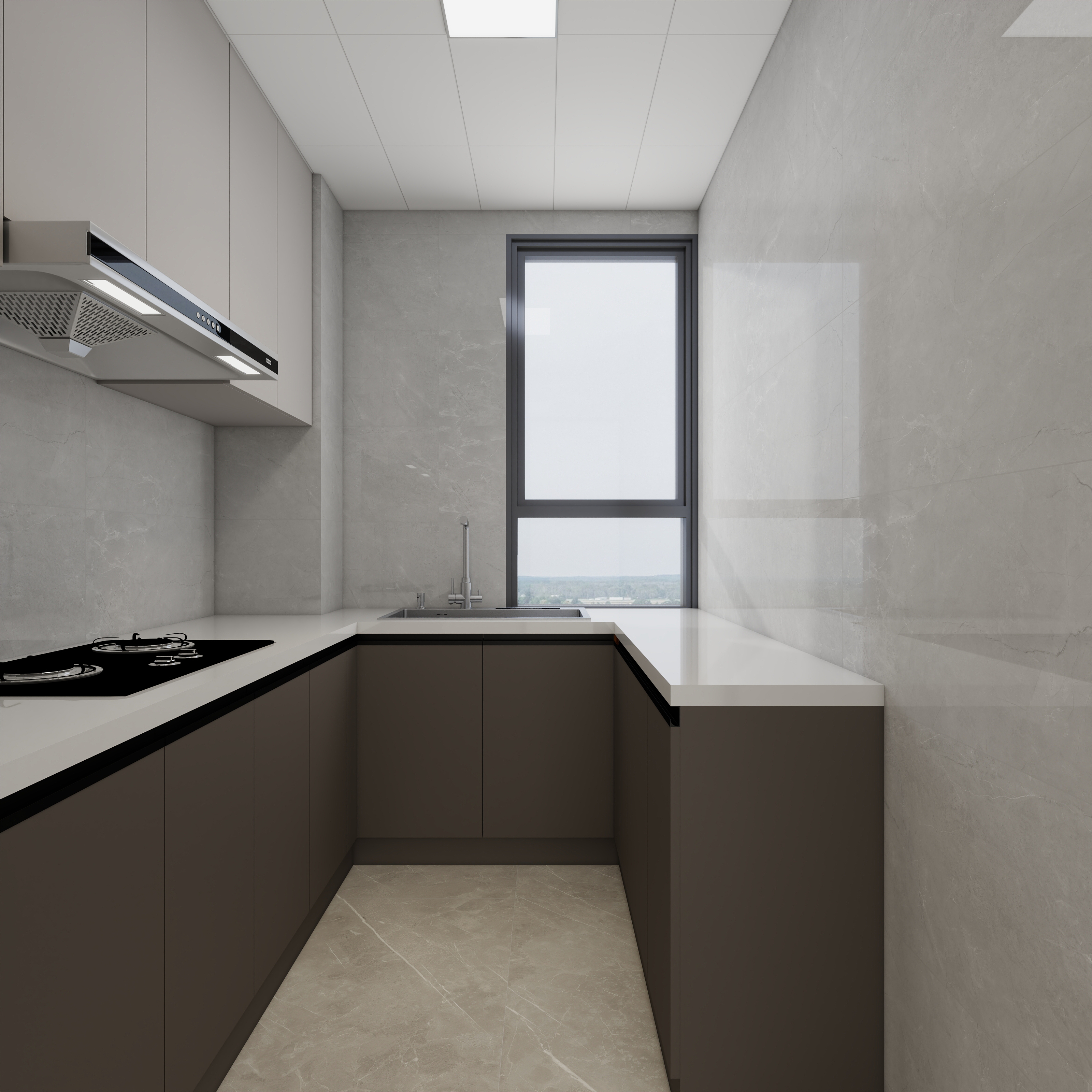 李青越-68方现代一居室装修效果图