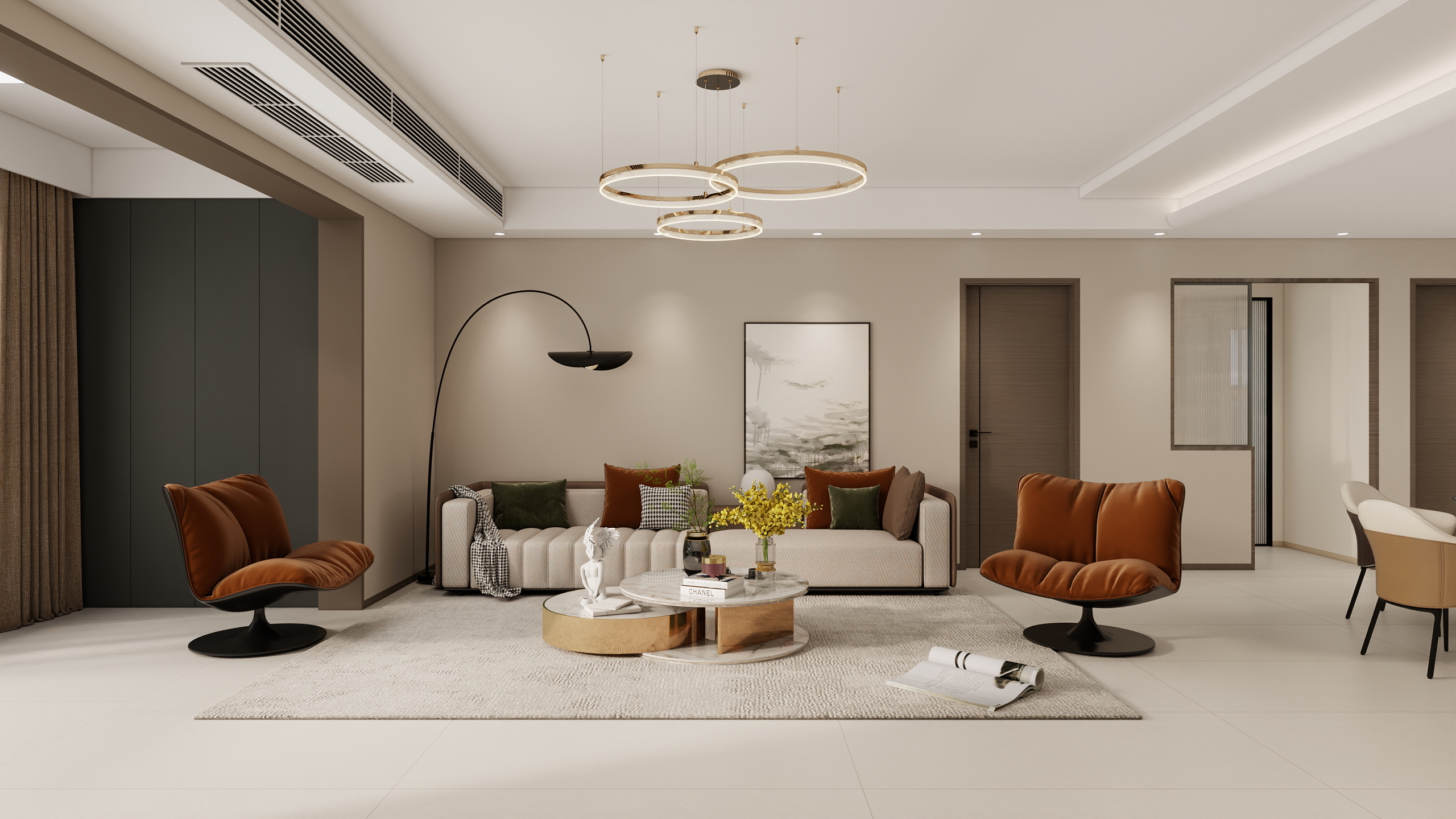 李青越-144方现代风格四居室样板间装修效果图