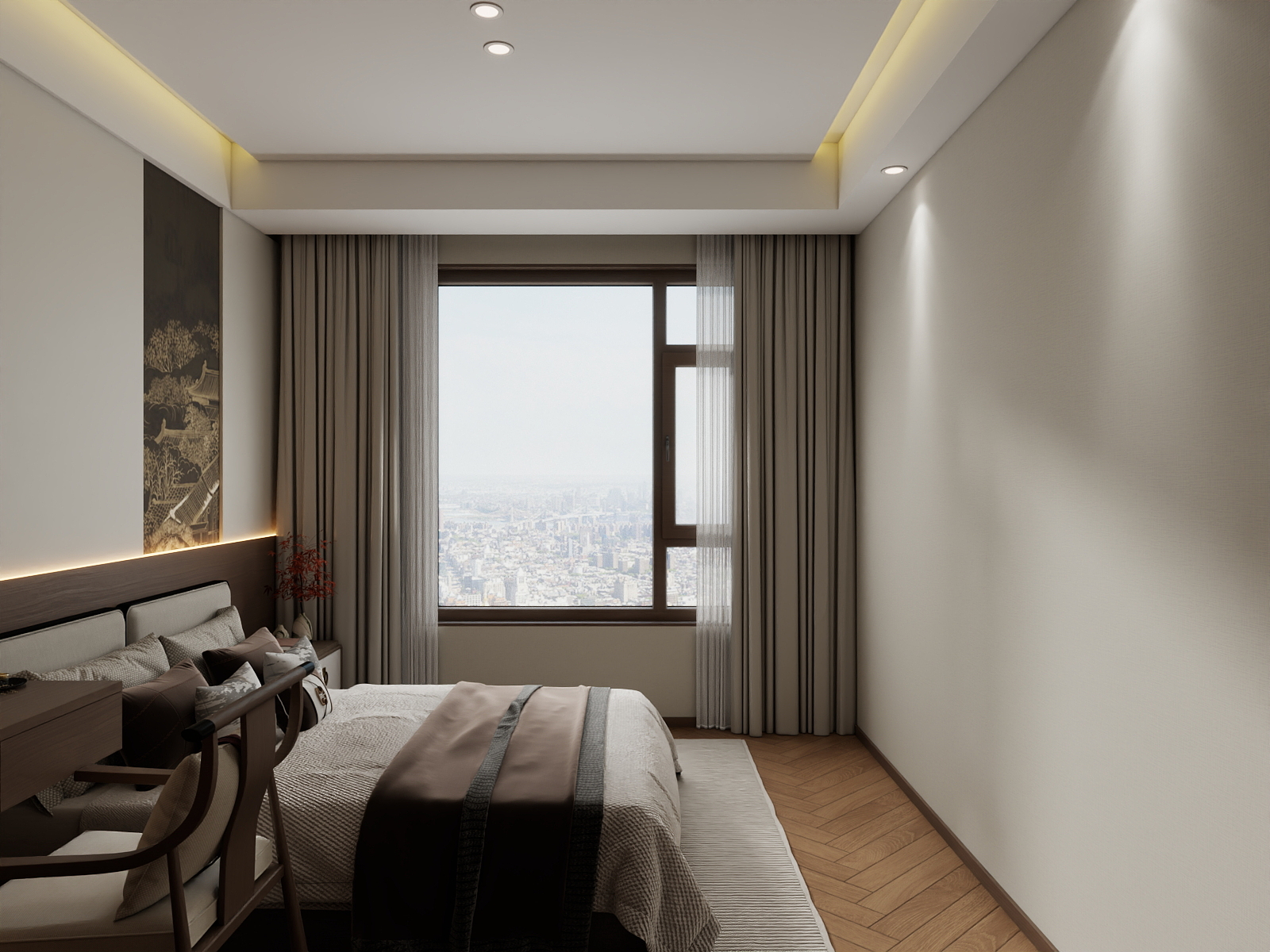 吴爽-164m²现代新中式装修效果图