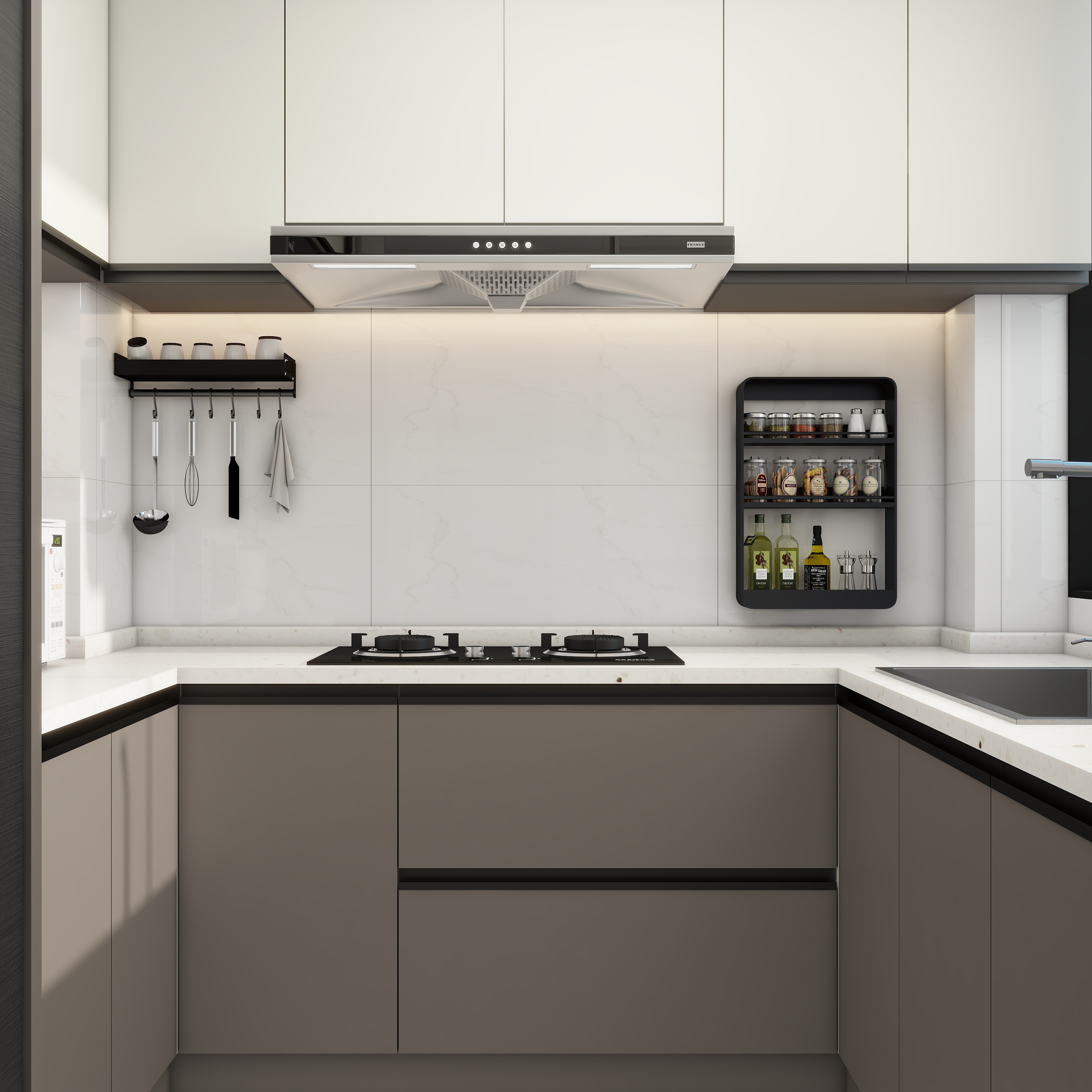 李青越-96方现代风格三居室样板间装修效果图