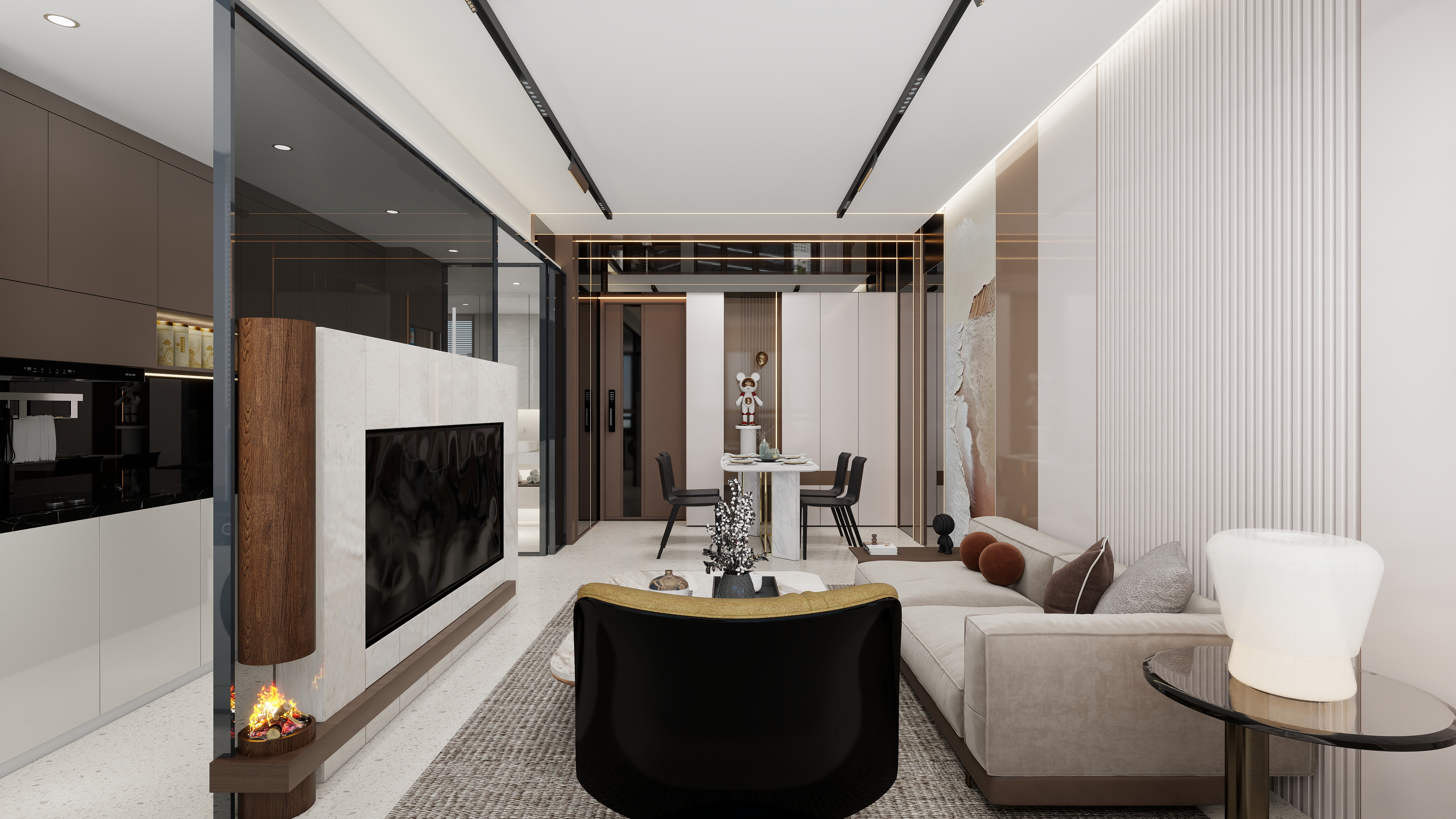 廸偉-麗玥苑69方華都現代三居-装修设计方案