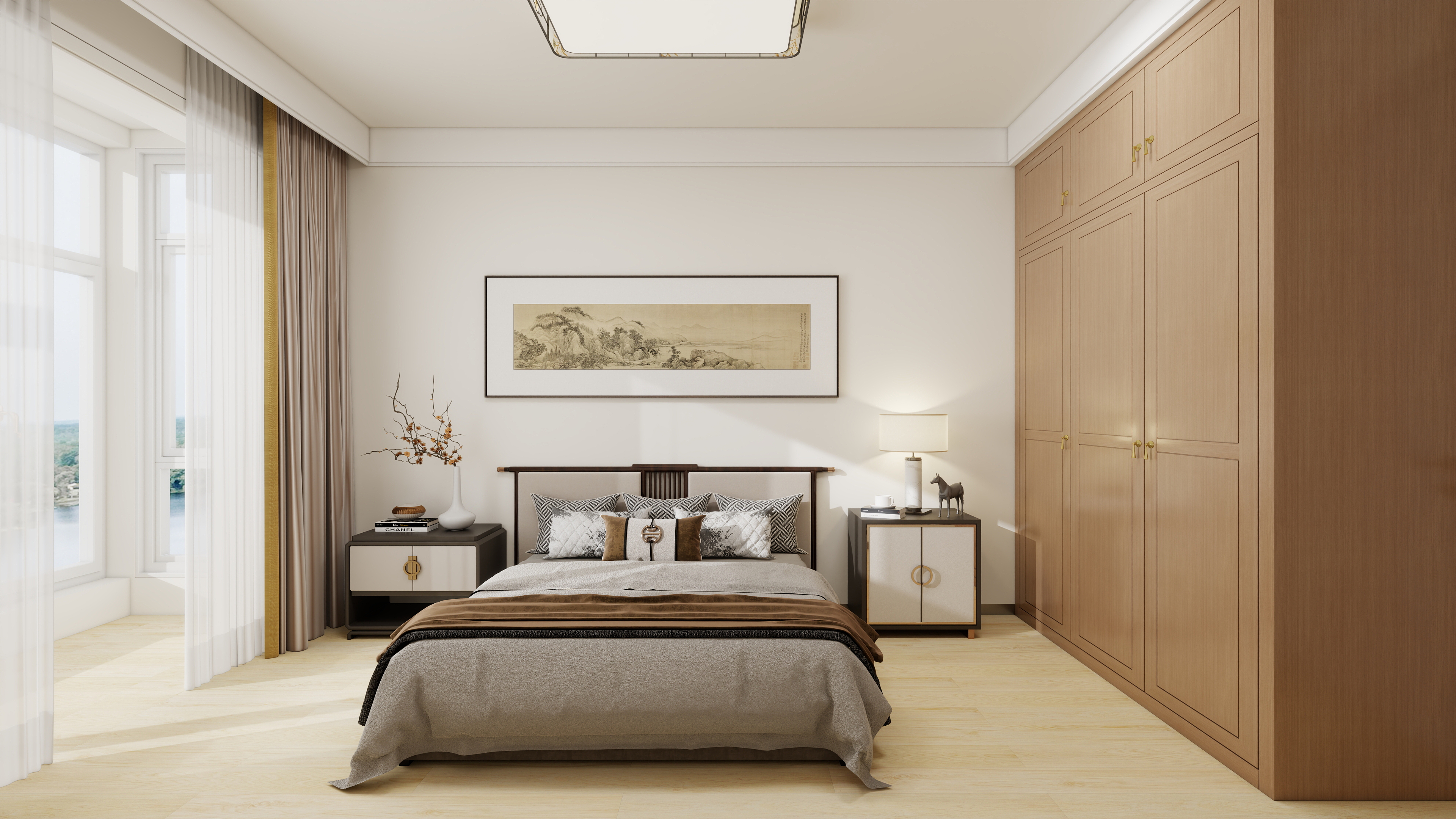 昀设计-三河市福成五期87㎡1室装修效果图