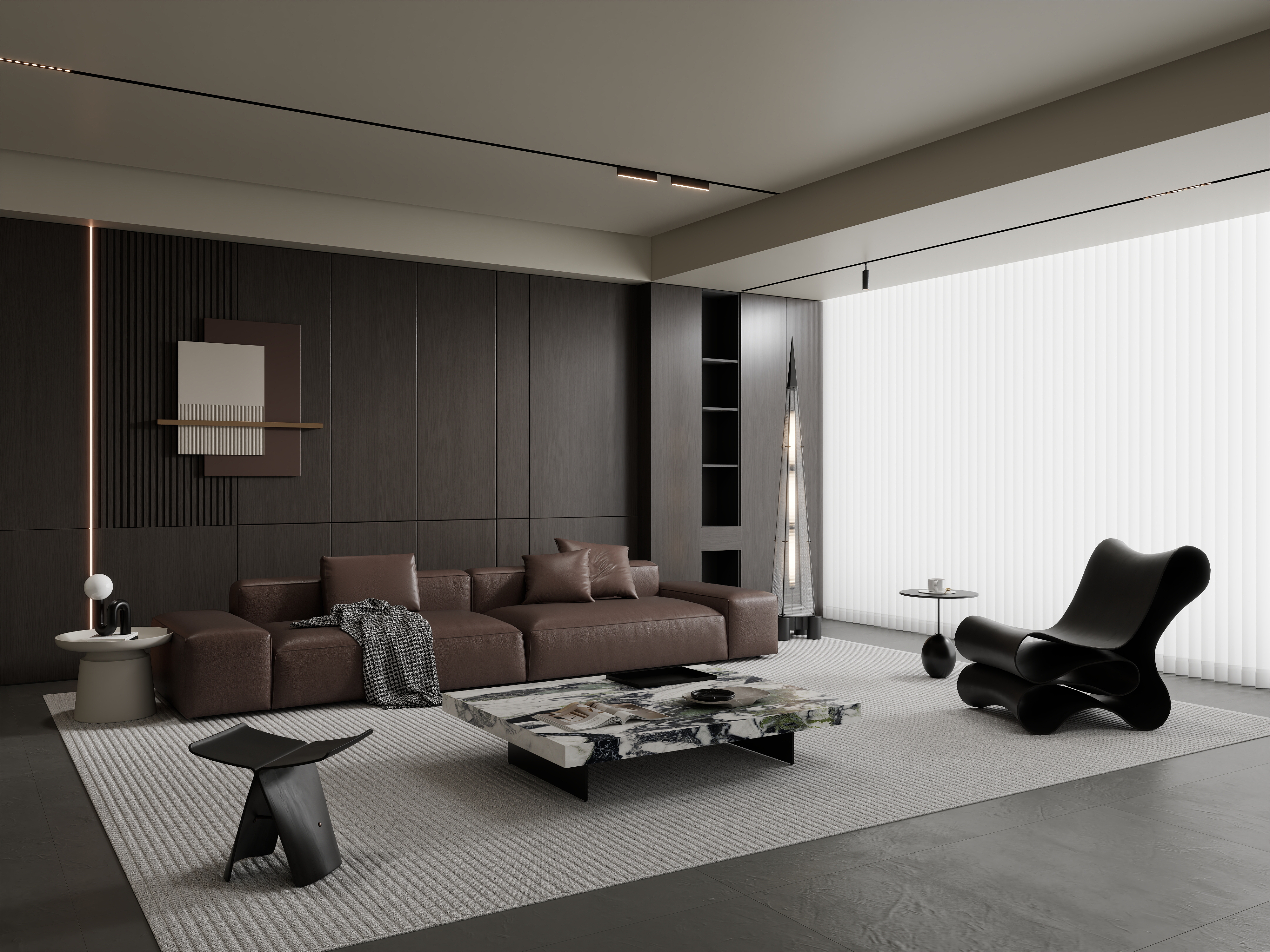 万严设计师-意式客厅3d108749243-装修设计方案