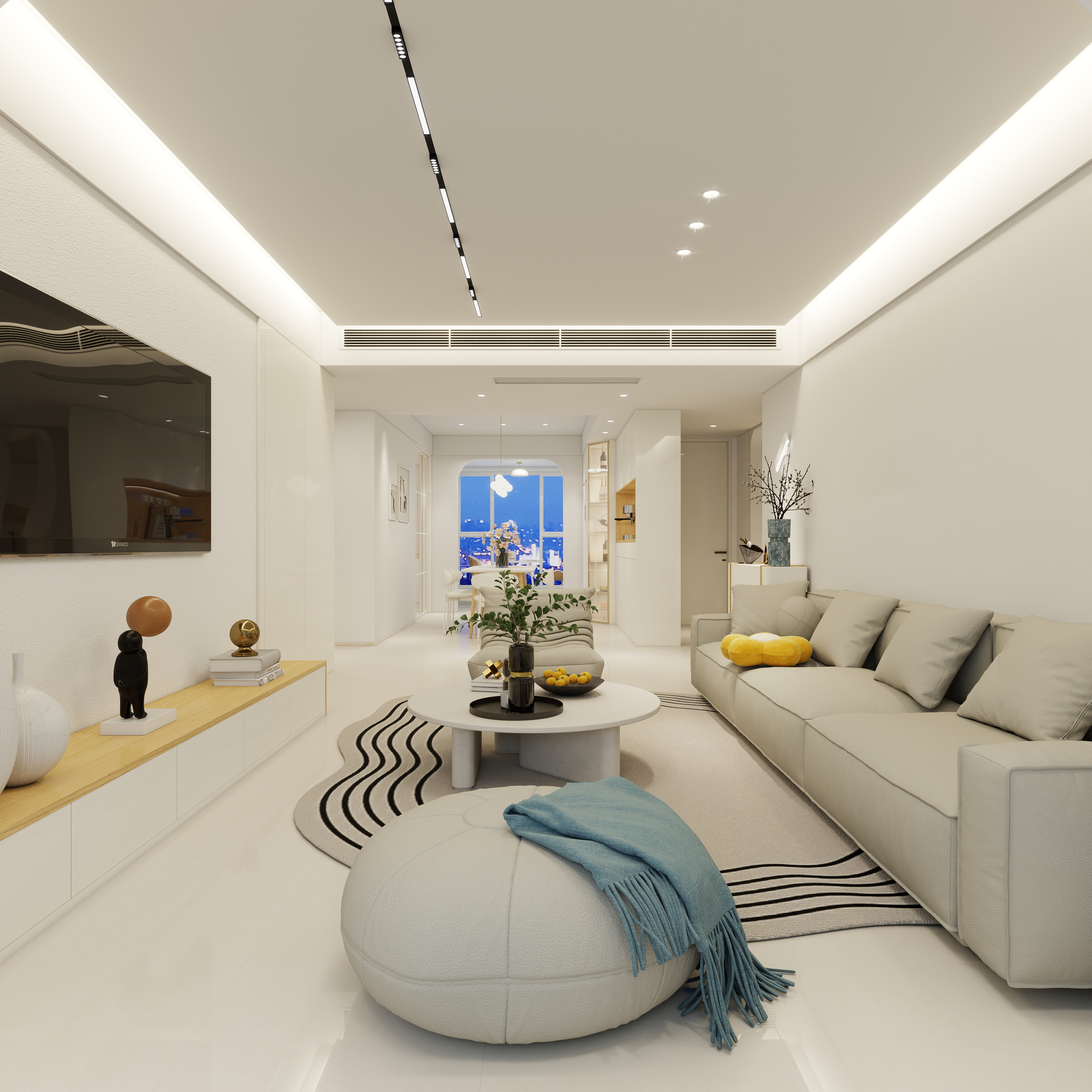 周倩-江景园奶油136㎡3室-装修设计方案