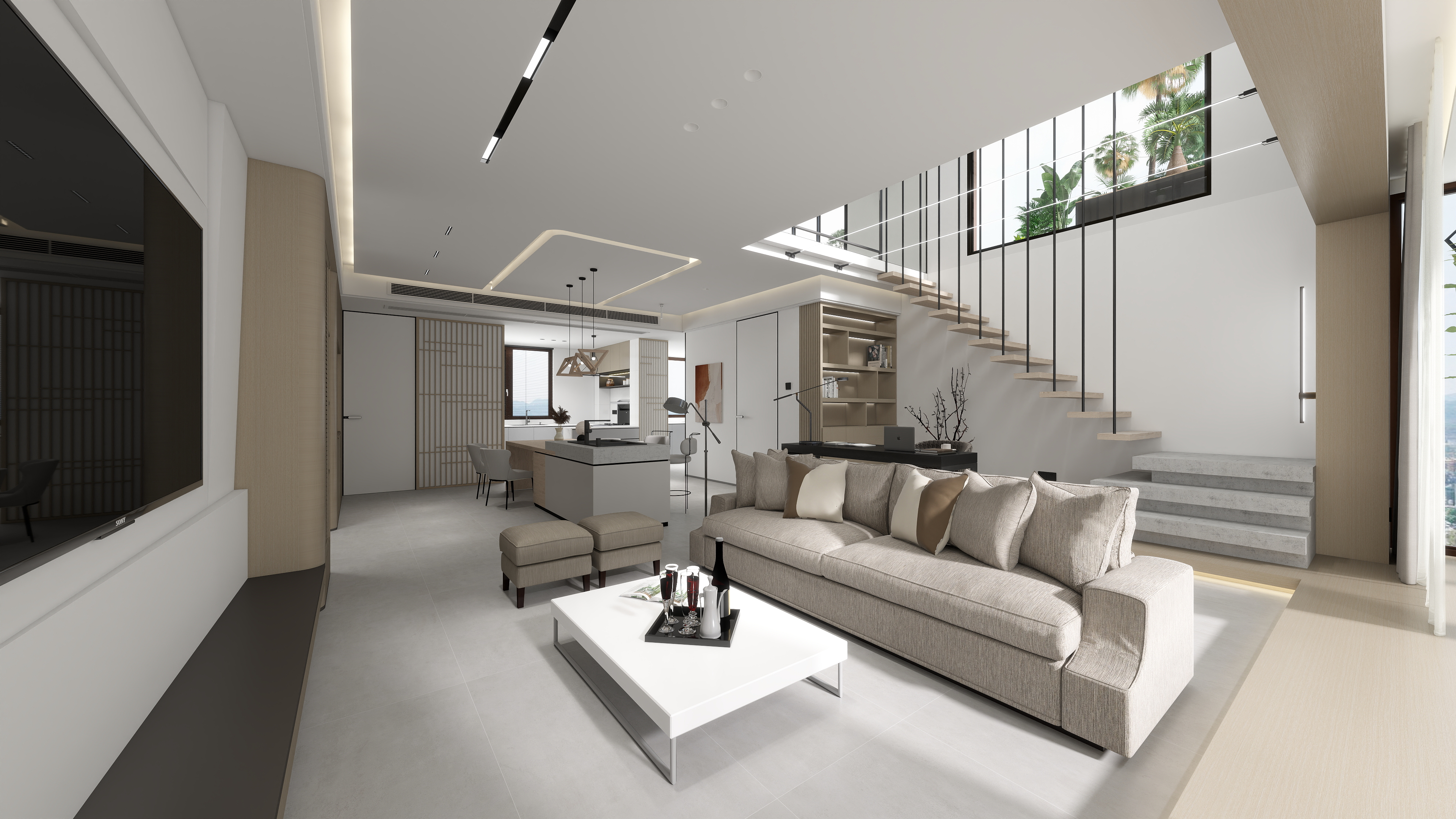 灵胜空间设计-鹭山湖简约日式风格-复式-装修设计方案