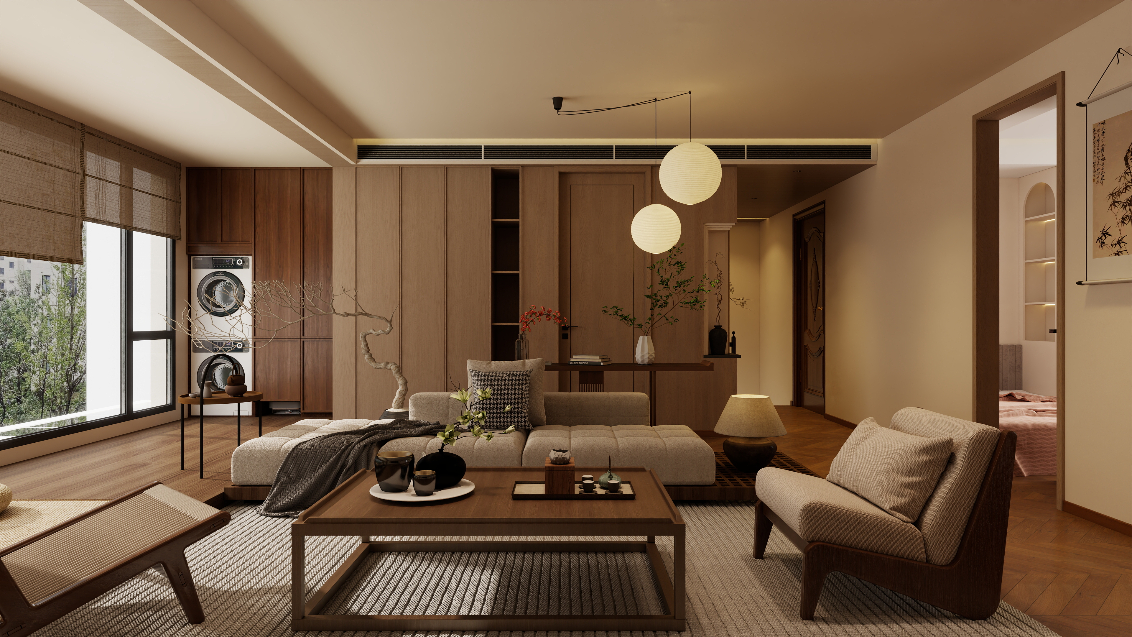 青石空间-120㎡3室装修效果图