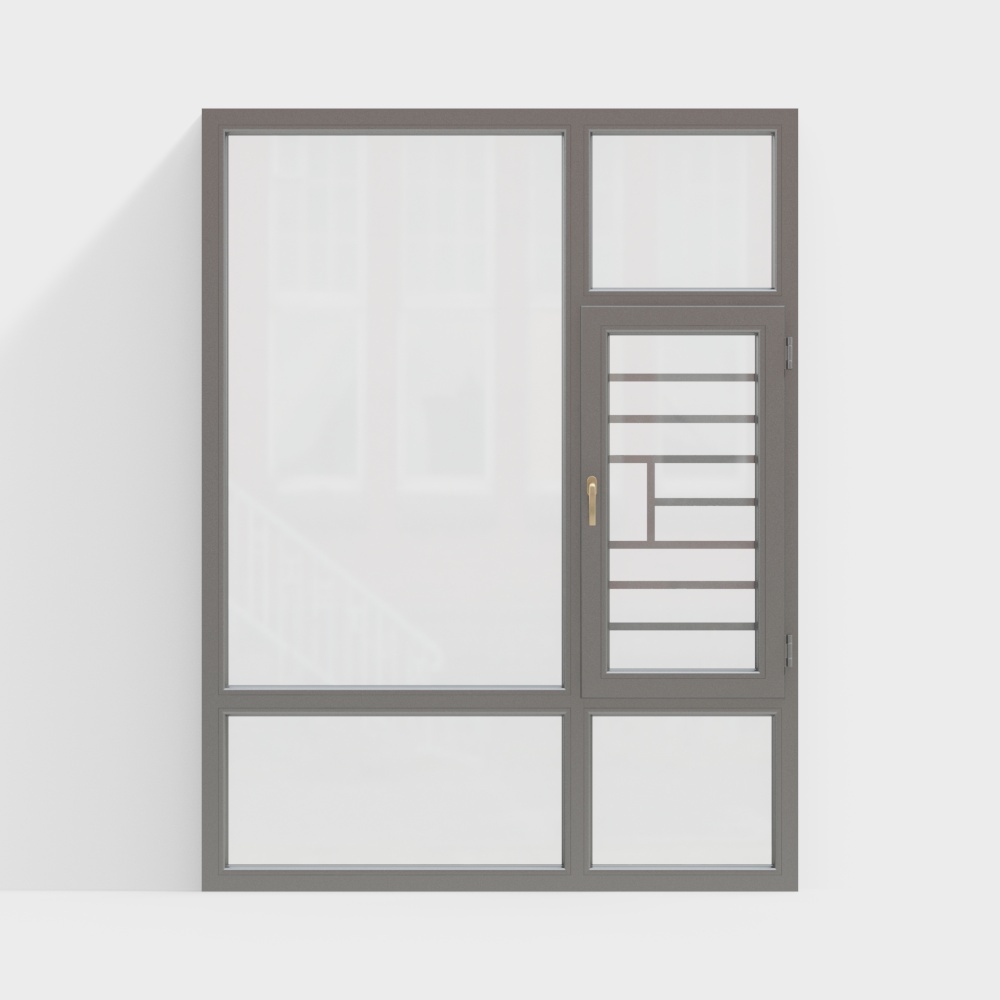 现代平开窗3D模型