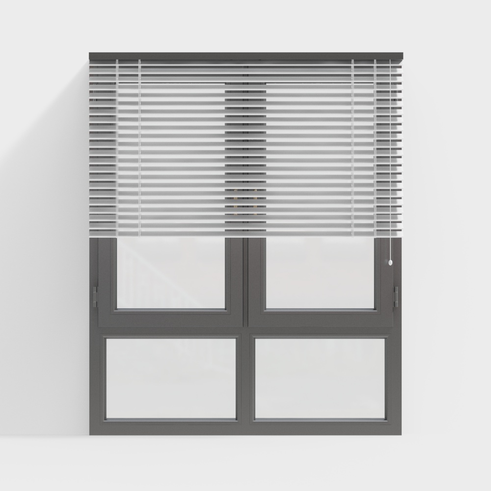 现代平开窗3D模型