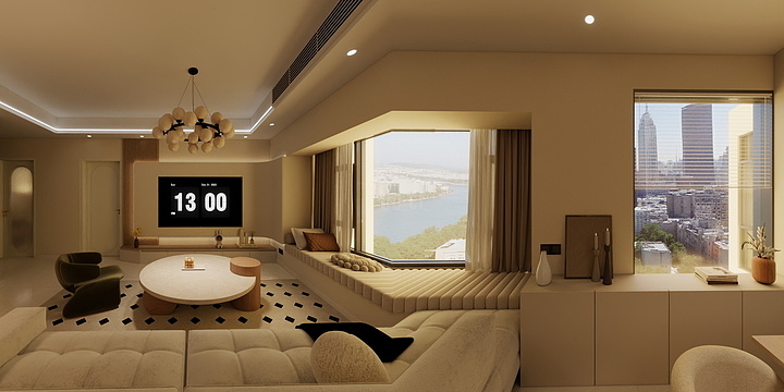 济南佳宏装饰-历山名郡131㎡奶油风-装修设计方案