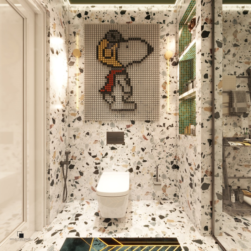 Modern Bathroom with Art Deco Mosaic