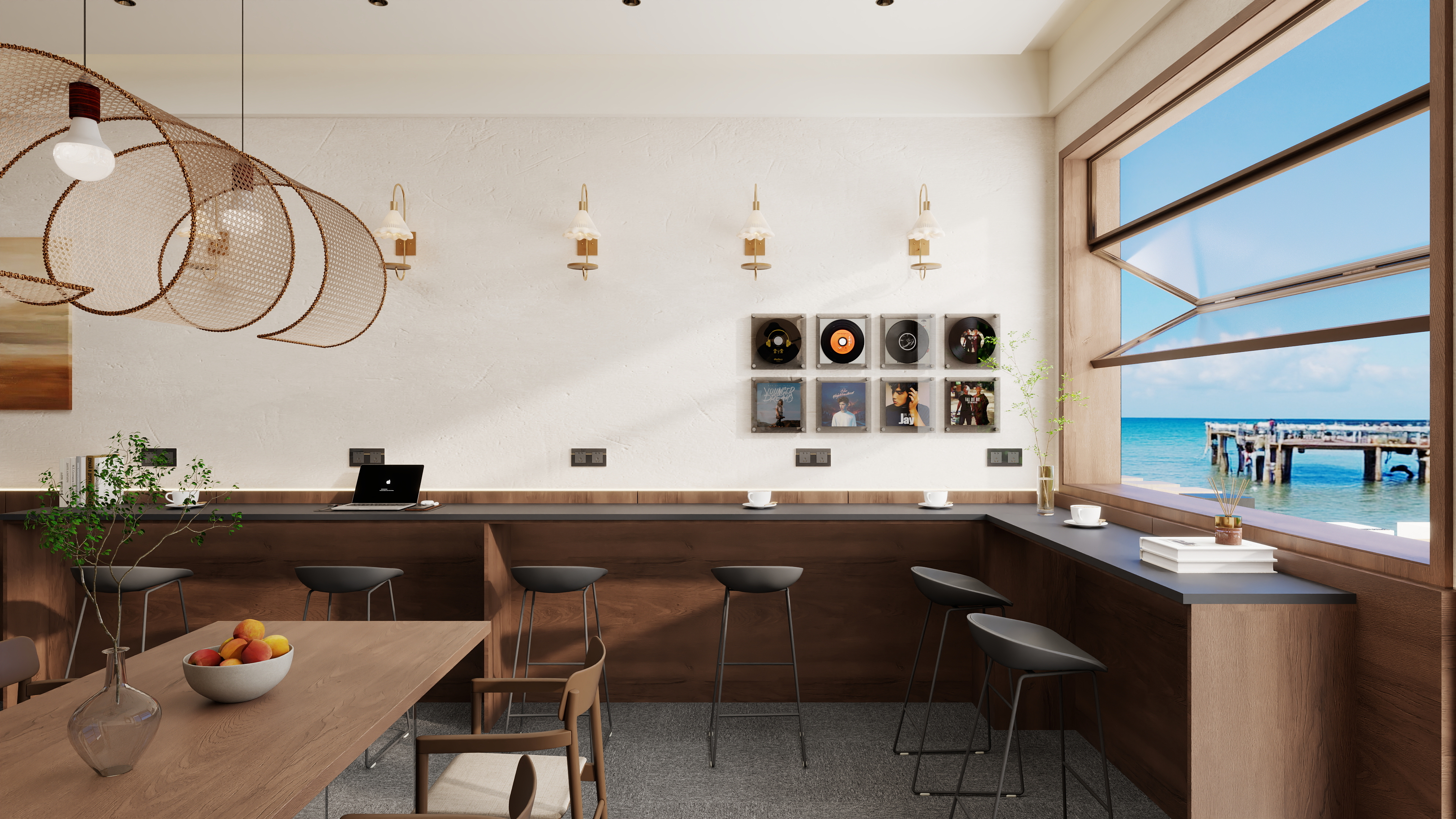 花海设计视觉表现-咖啡店-装修设计方案