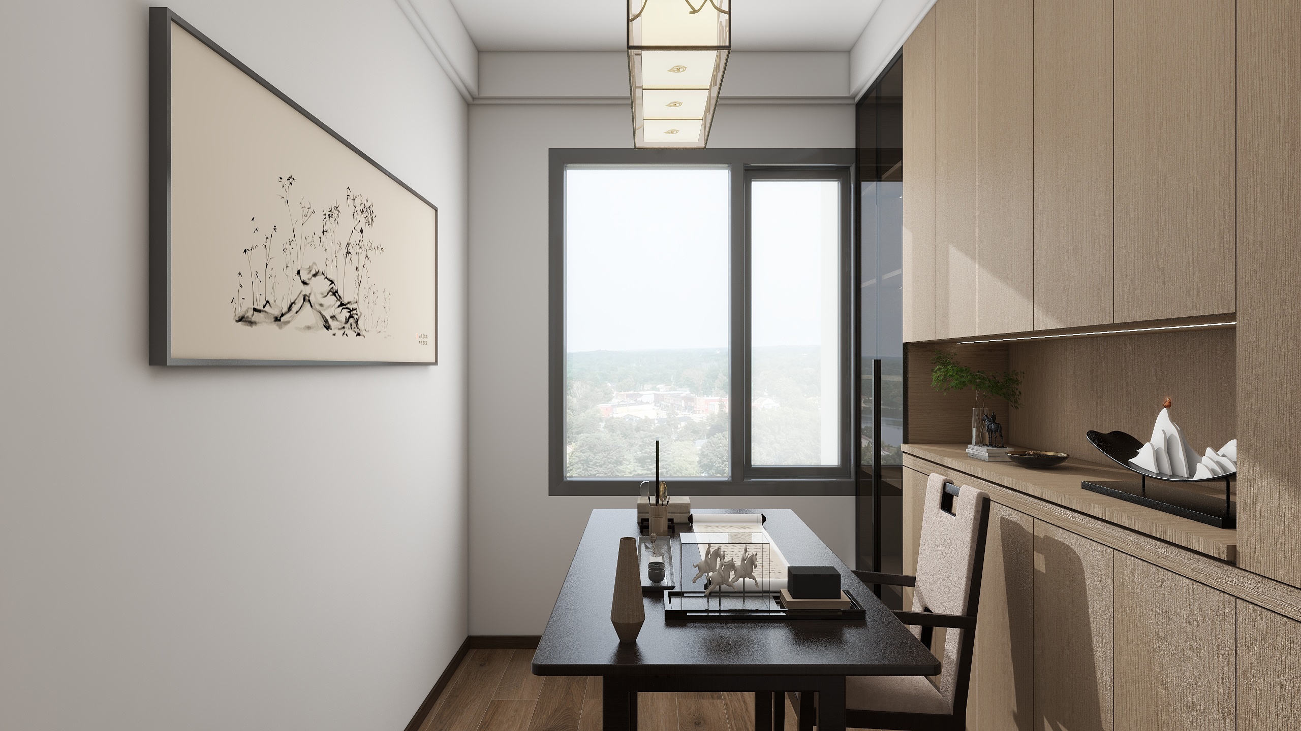 设计师玉京子-滨河珑府新中装修效果图