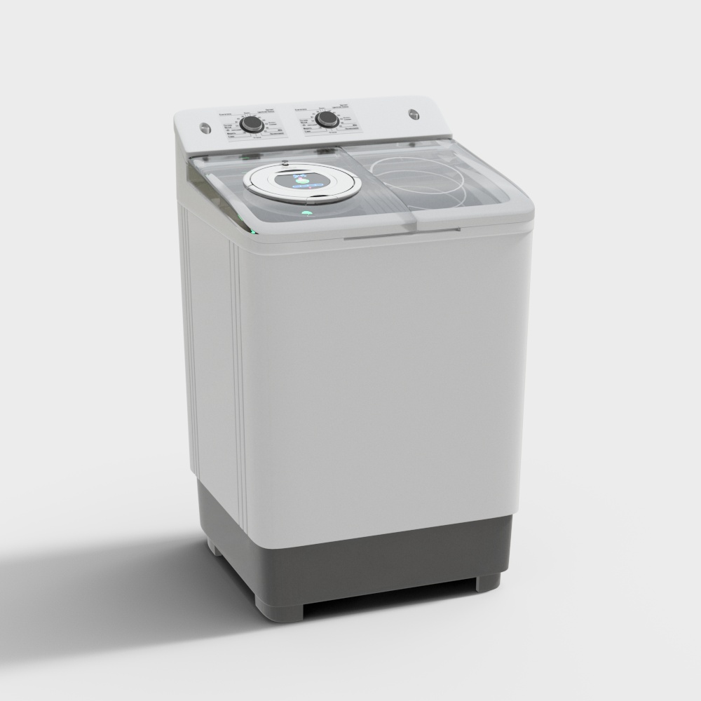 翻盖波轮洗衣机3D模型