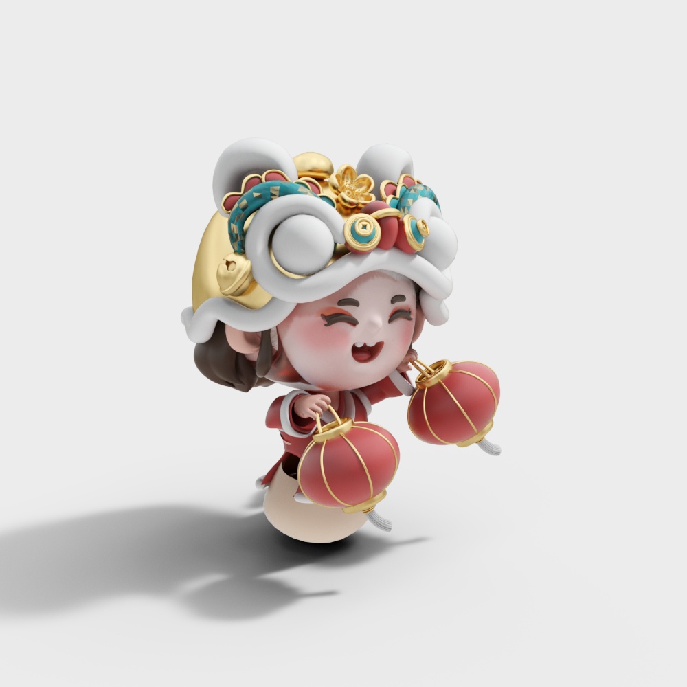 卡通蛇年雕塑摆件