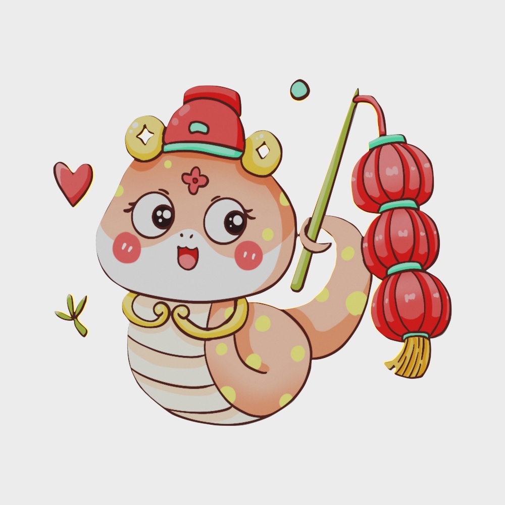 卡通蛇年墙饰