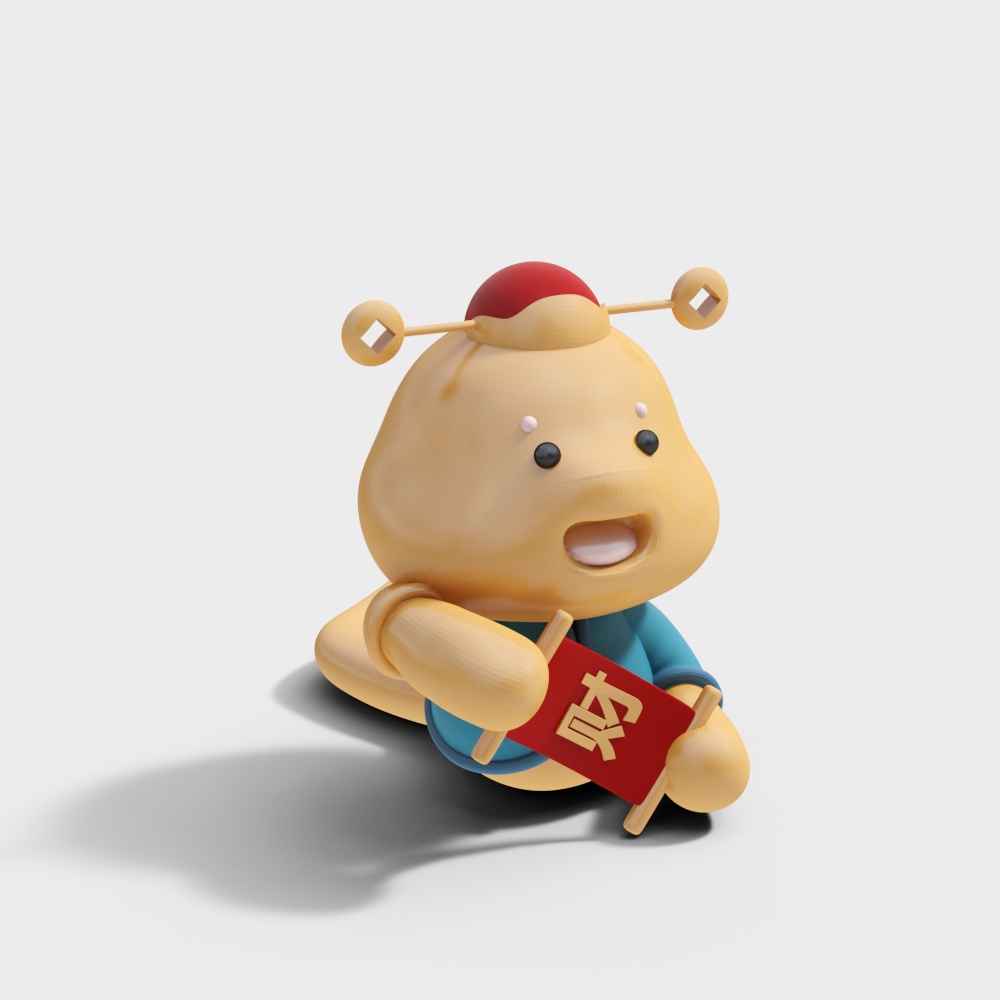 卡通发财蛇摆件