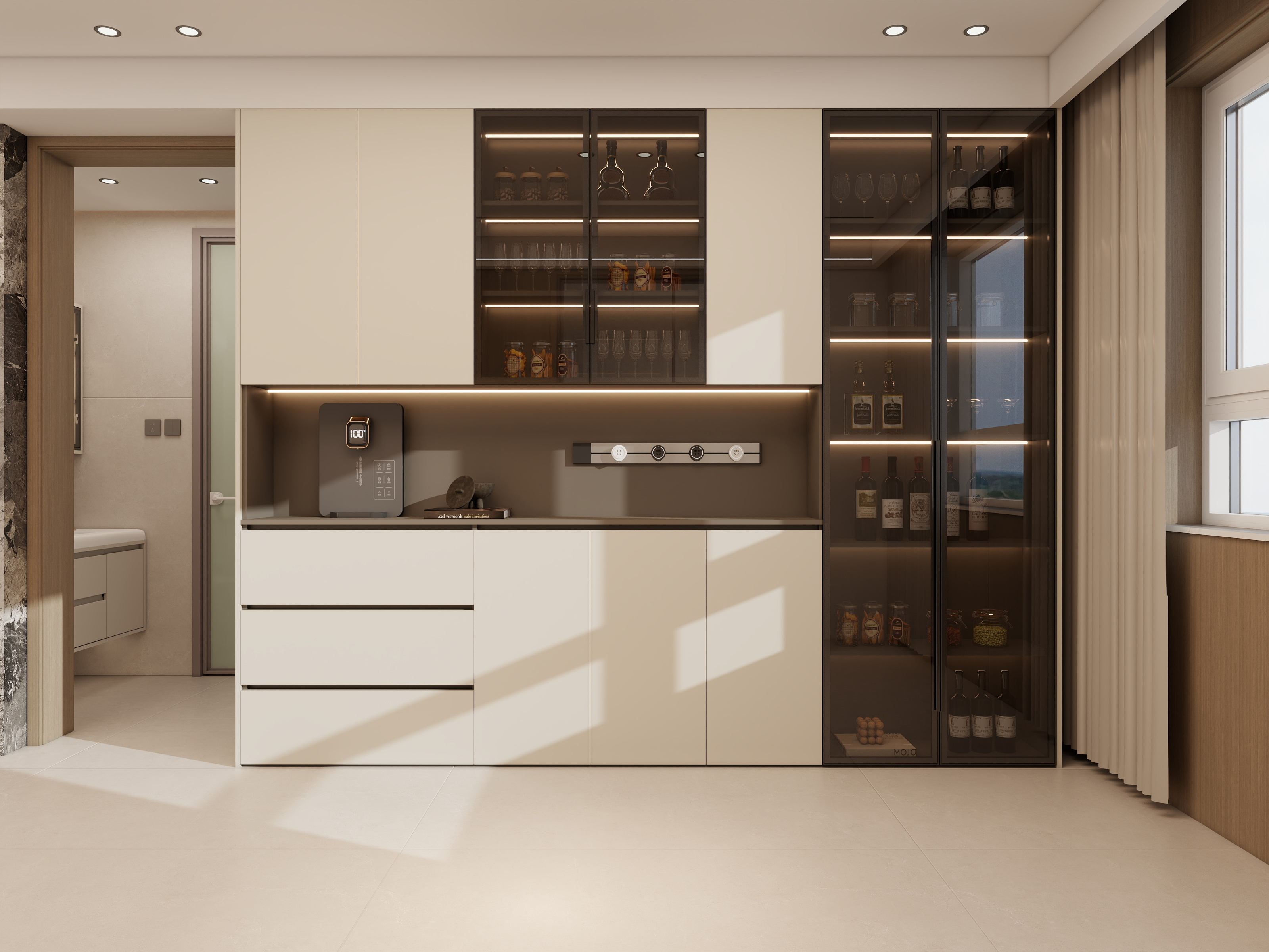 设计师~阮明-麒麟府Y1户型意式轻奢装修效果图