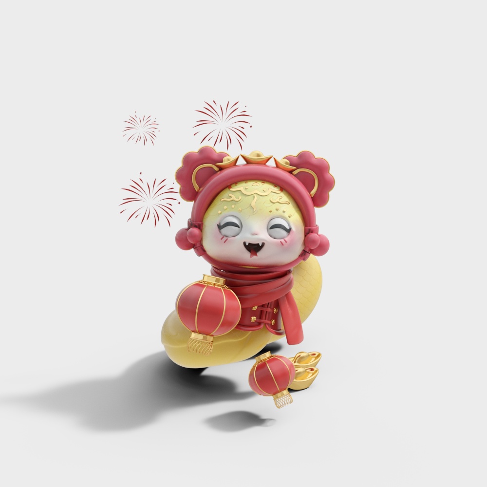 蛇年吉祥物雕塑摆件