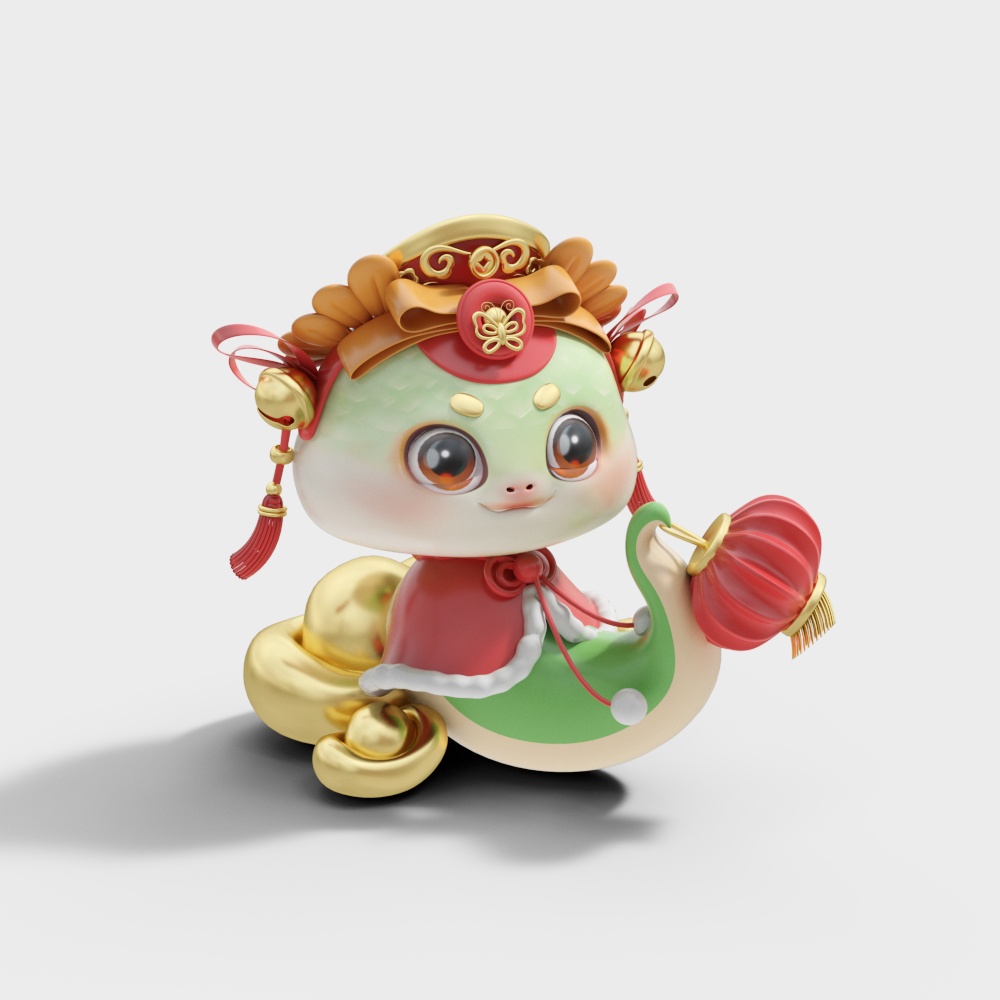 蛇年吉祥物雕塑摆件