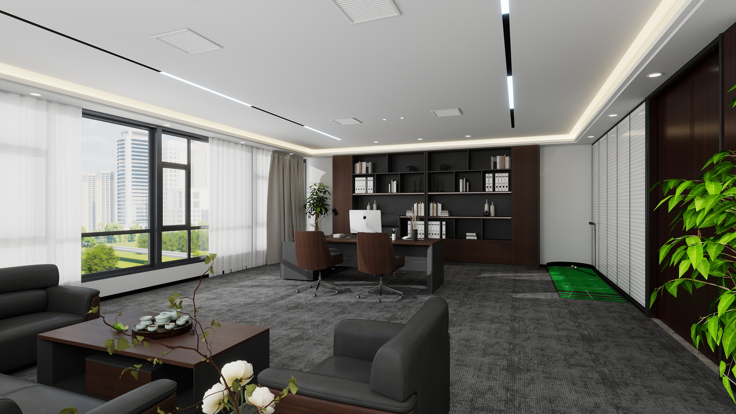 现代实验室设计-中晟全肽办公室-浅色版-装修设计方案