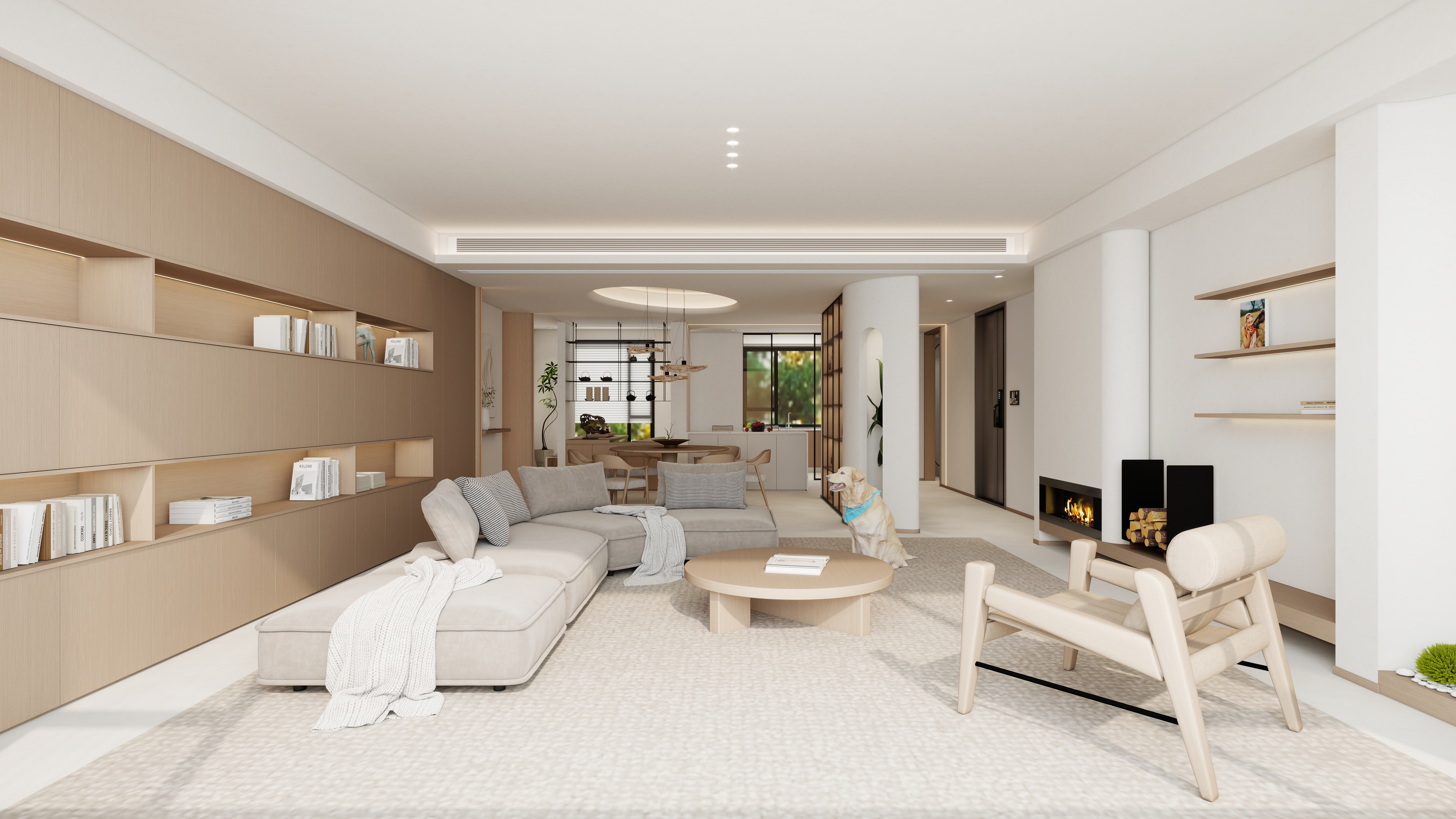 孙有权-『山君』175平丨原木风大平层三居装修效果图