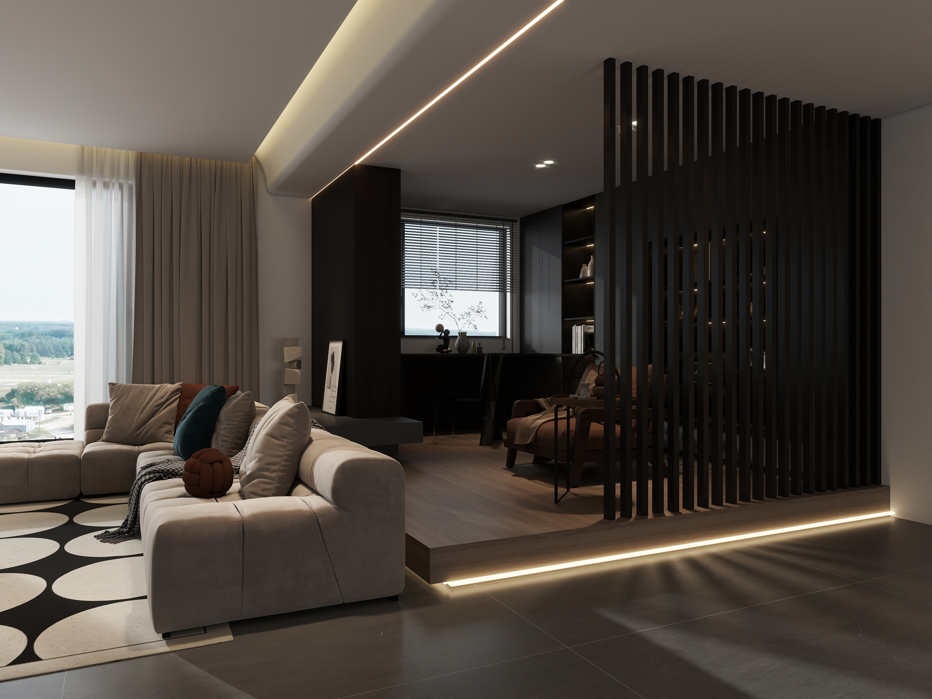 总部账号CC-平层 格栅-装修设计方案