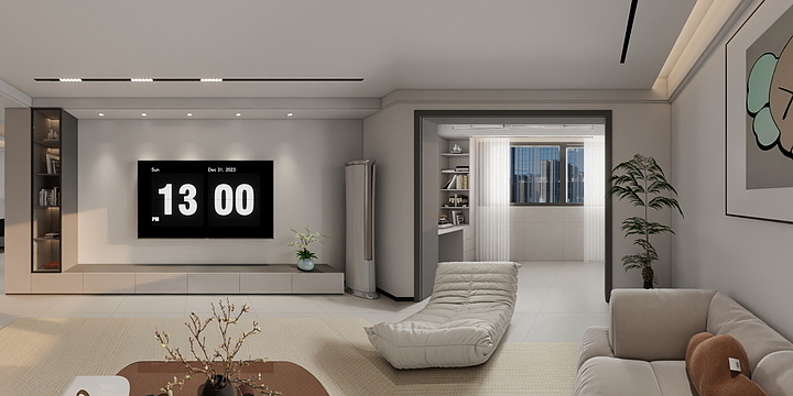 青铜人朱校长-山阳春天-无主灯-装修设计方案