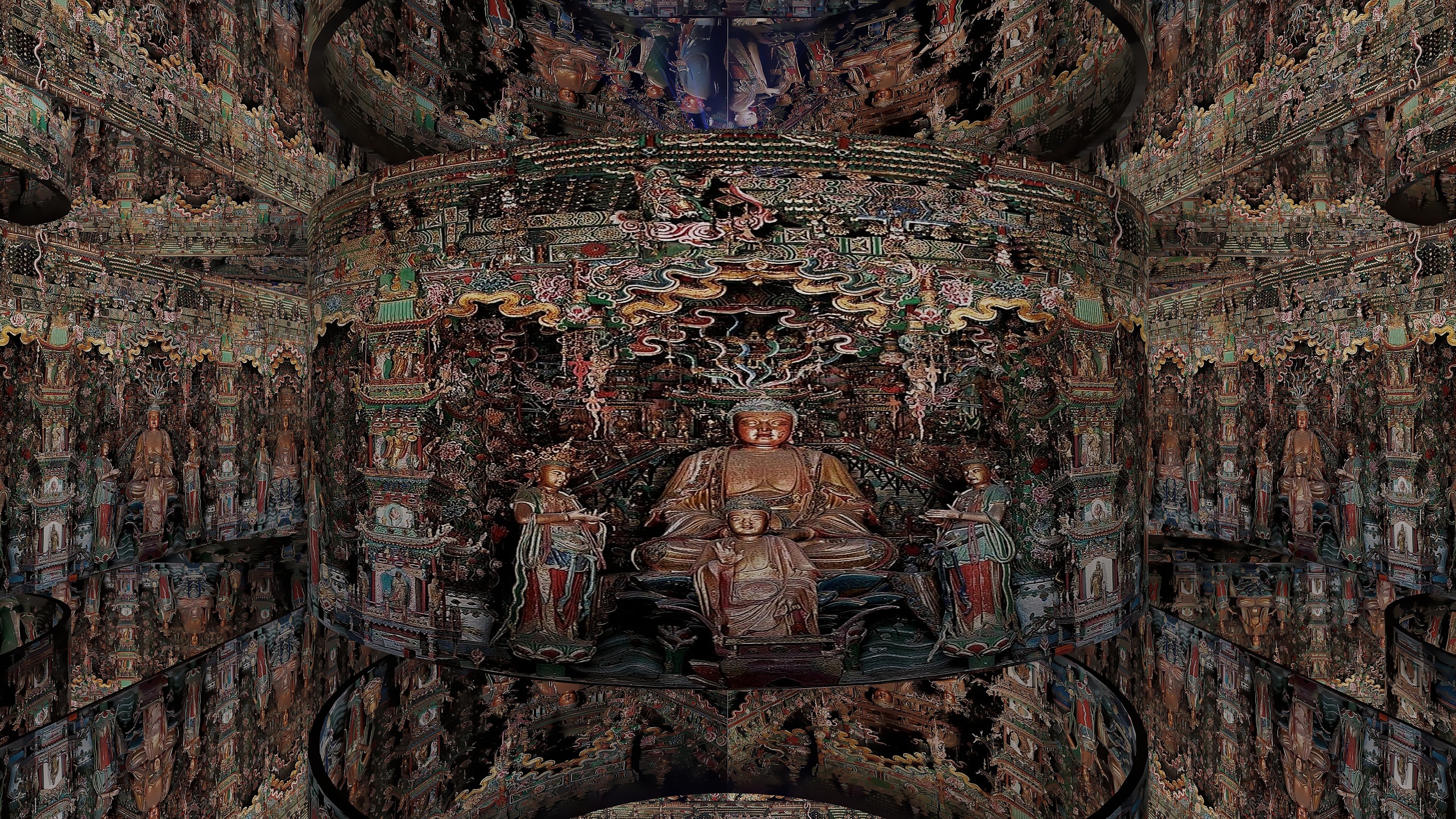 外城行者-异度空间-小西天千佛庵大雄宝殿现代简约77㎡悬塑数字3DVR展示-装修设计方案