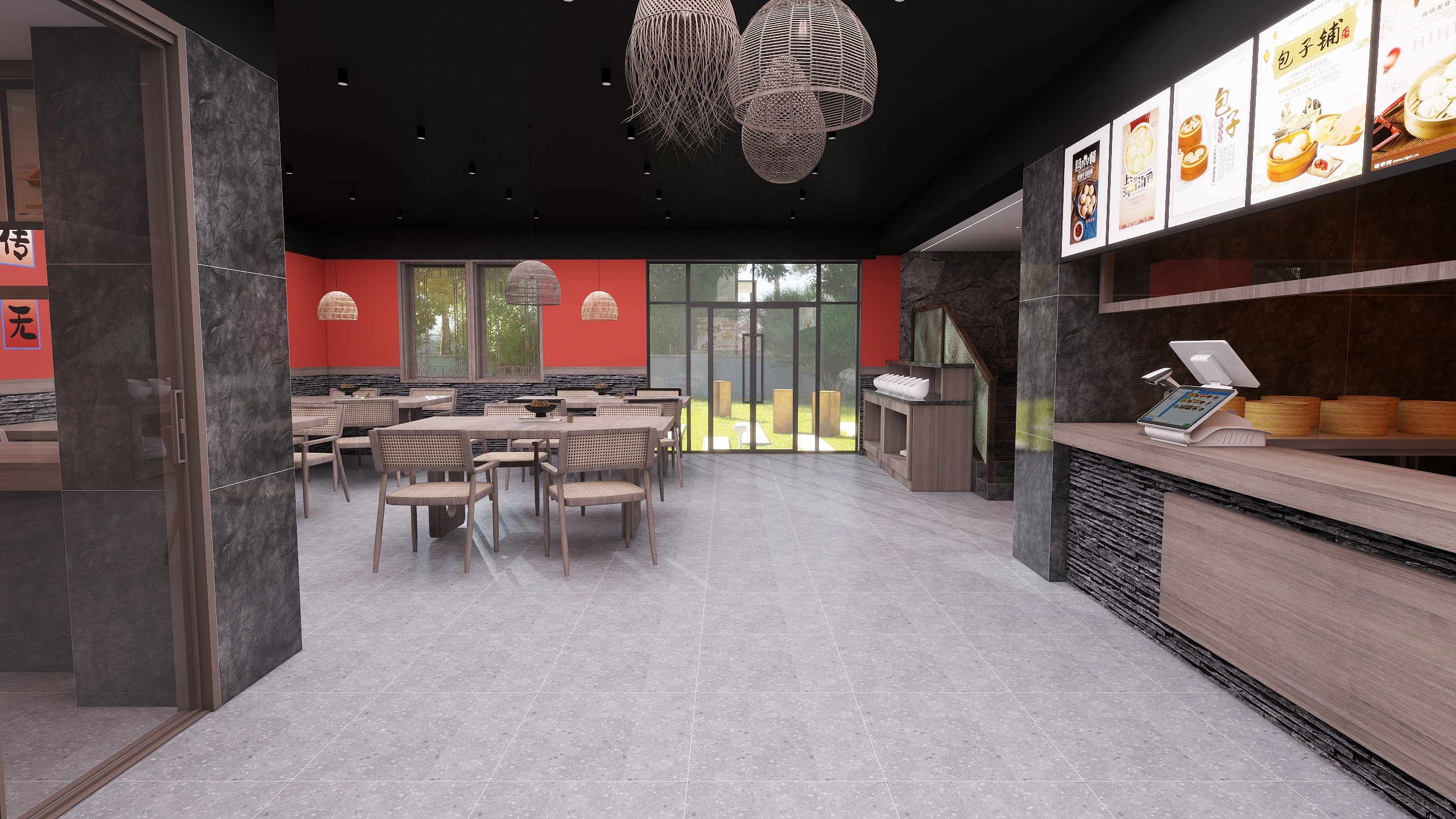 设计师玉京子-包子铺装修效果图