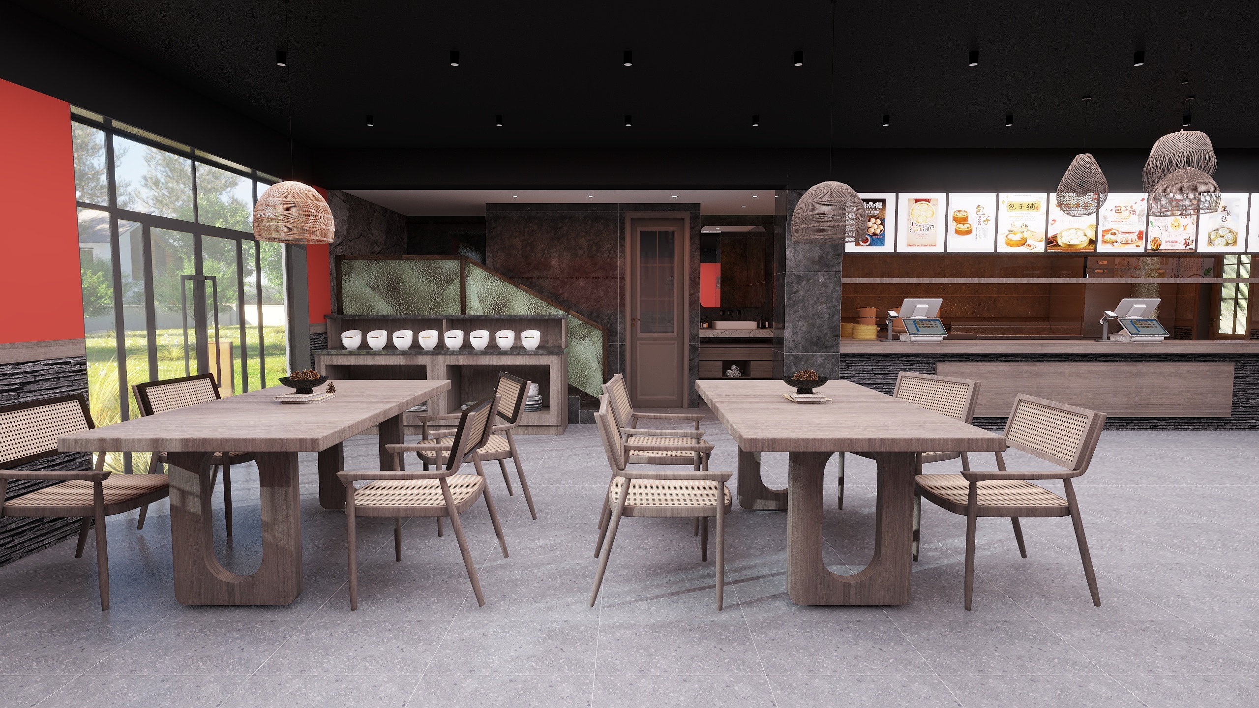 设计师玉京子-包子铺装修效果图