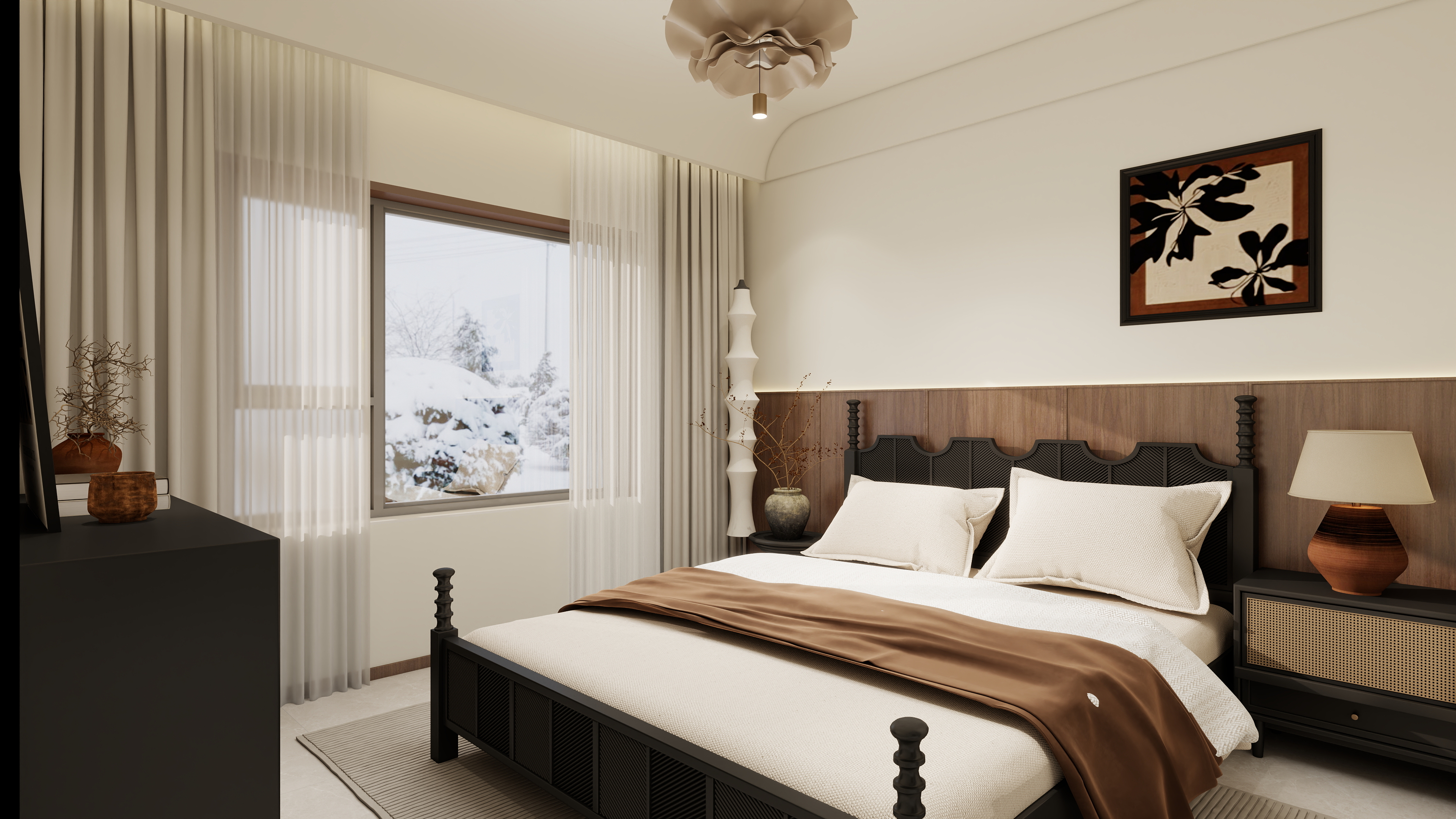 画巢设计工作室-中古风110平方三室装修效果图