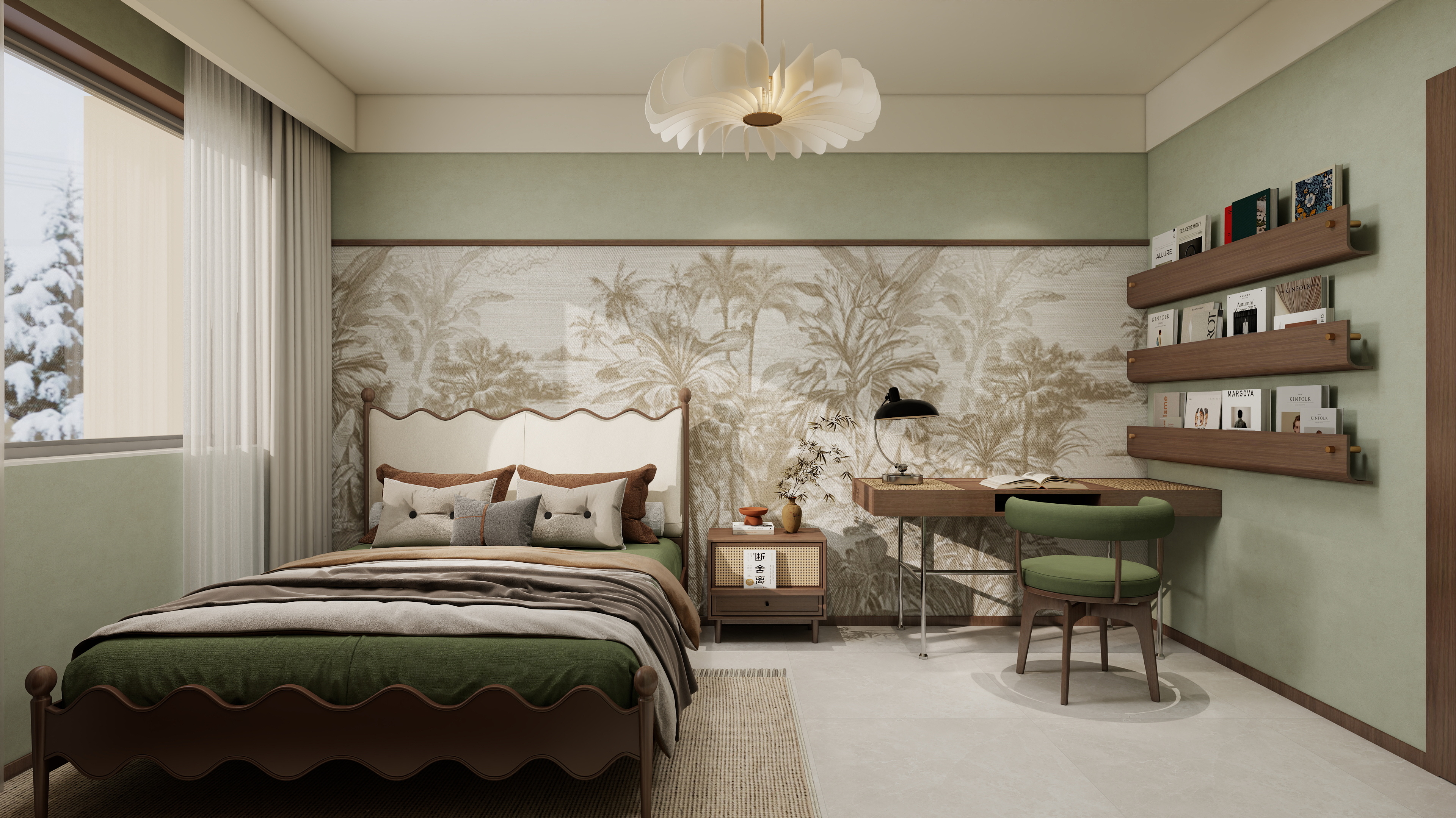 画巢设计工作室-中古风110平方三室装修效果图