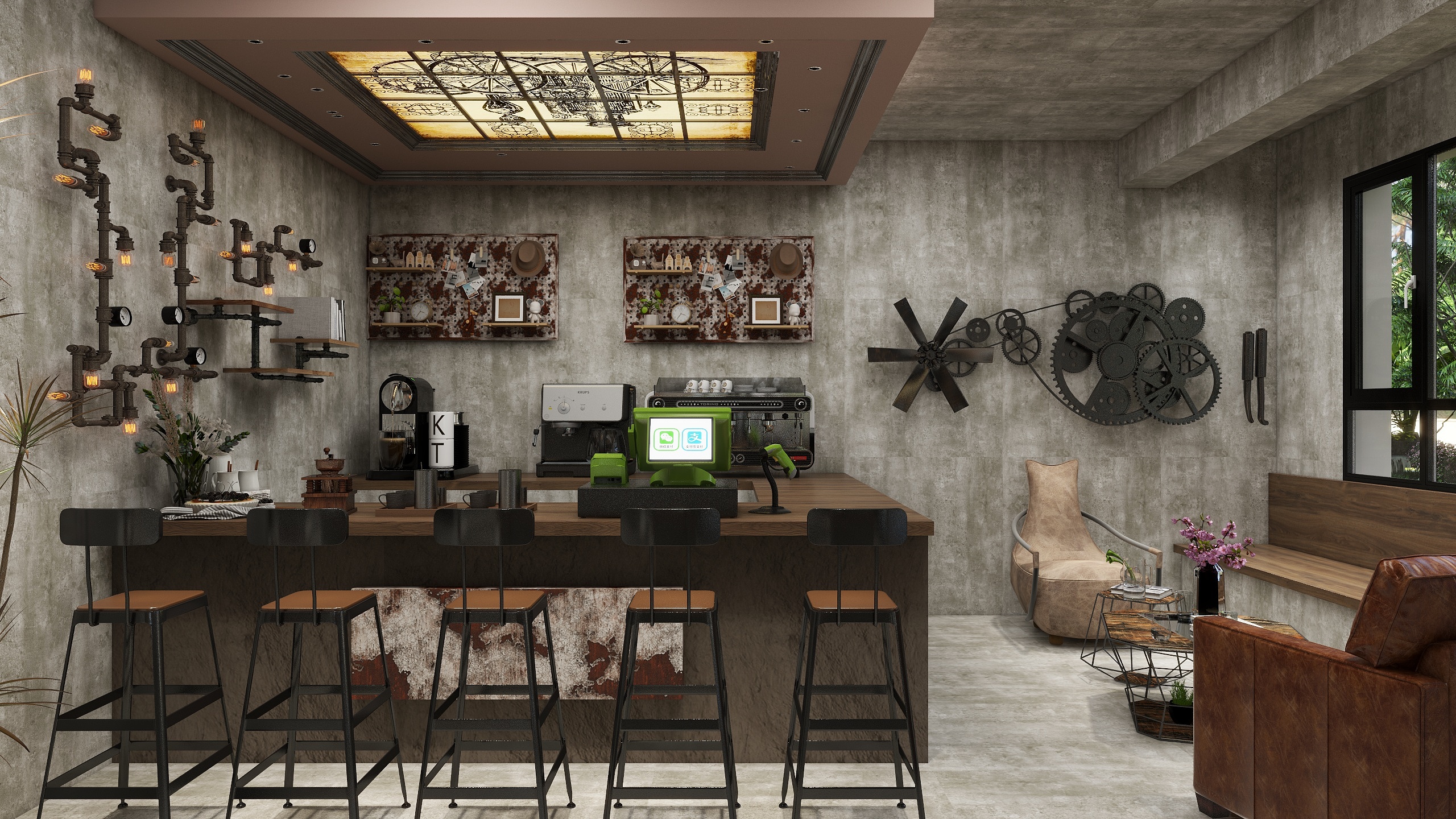 设计师玉京子-咖啡民宿装修效果图