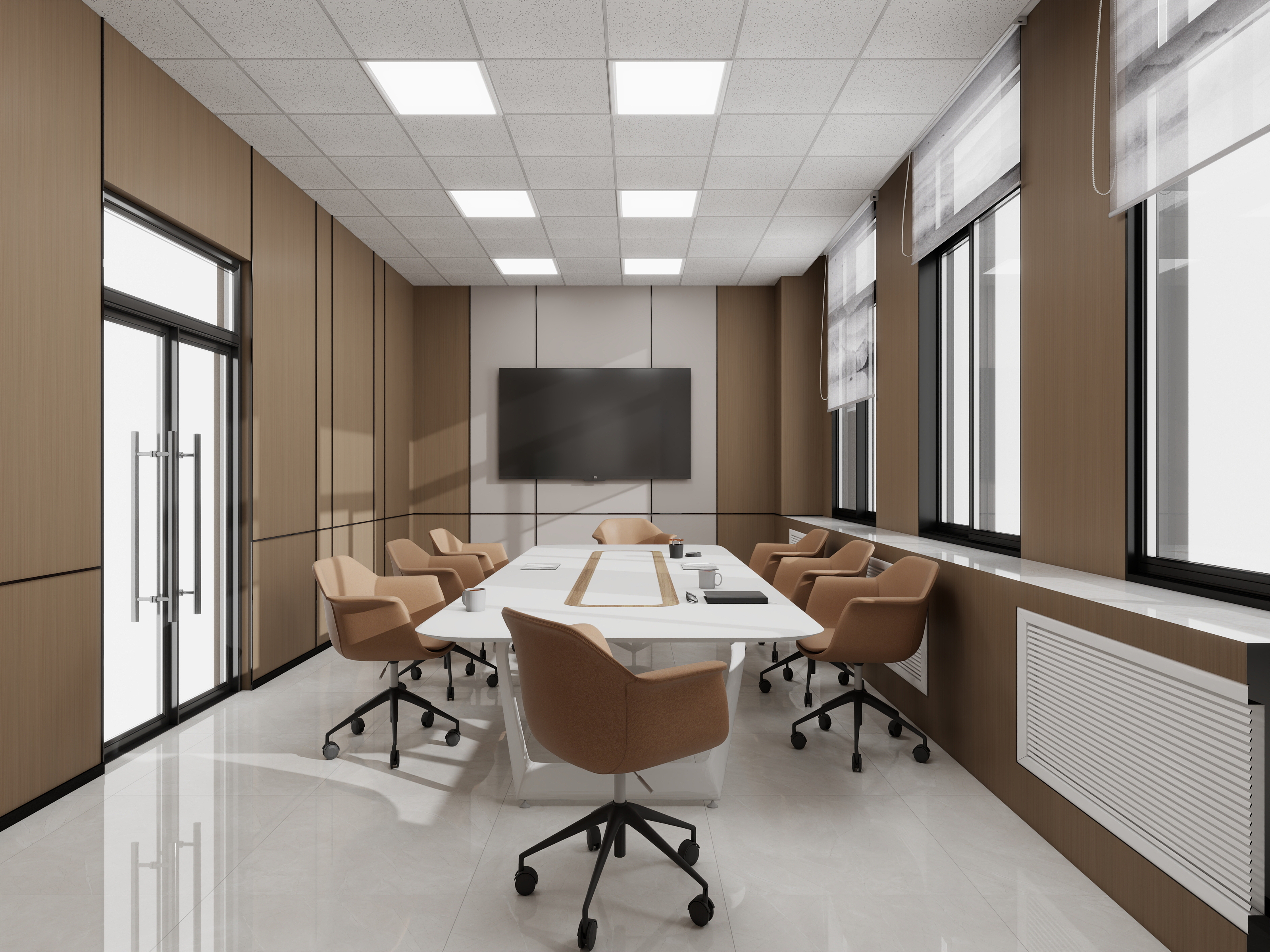 浮山设计-喀大物业会议室-装修设计方案