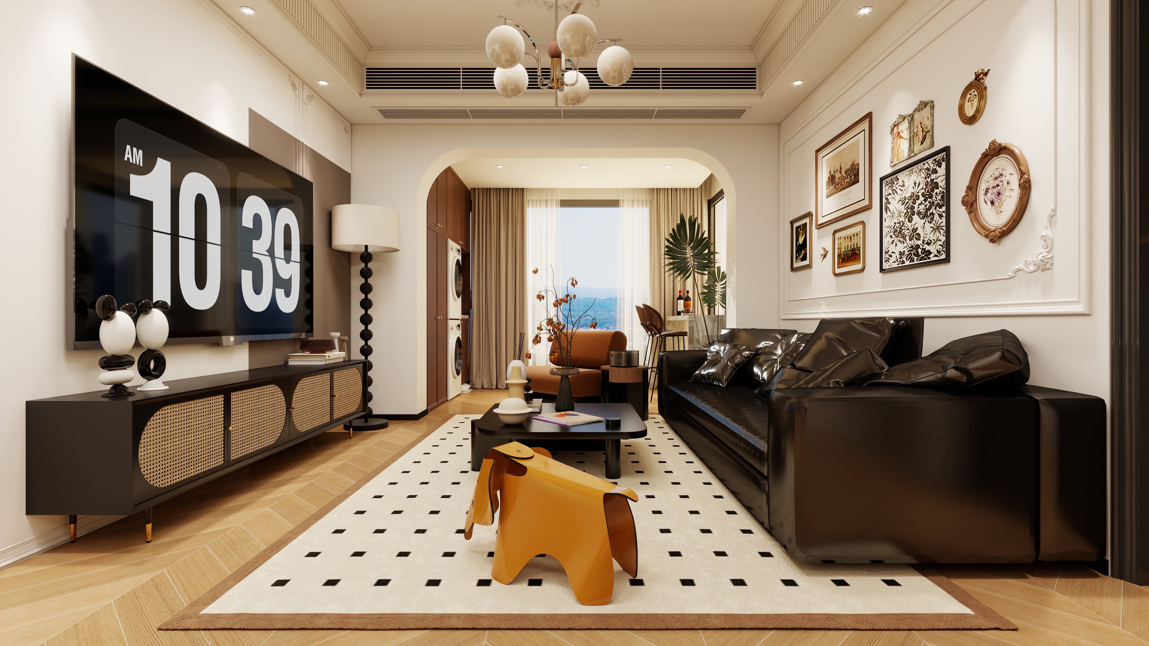 至简名设-文稳康-《共和花园》100平简法中古|二居室装修效果图