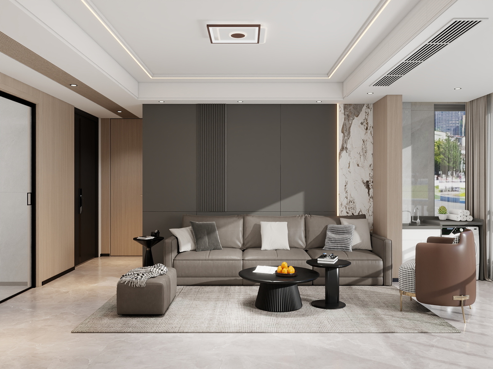 吴爽-123m²现代轻奢风格设计装修效果图