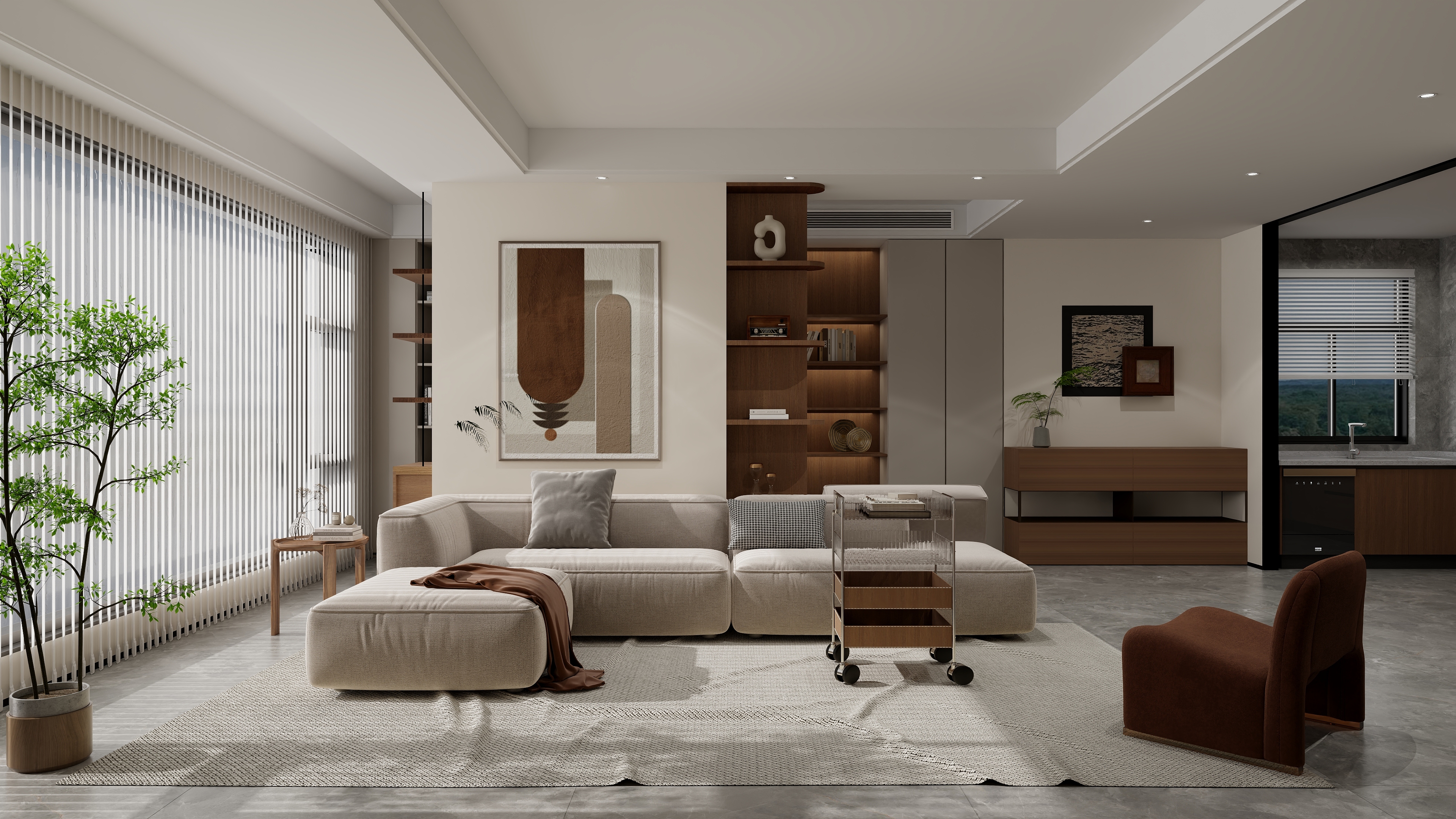 大金空调官方-自然入室客餐厅，探索家的N种可能！装修效果图