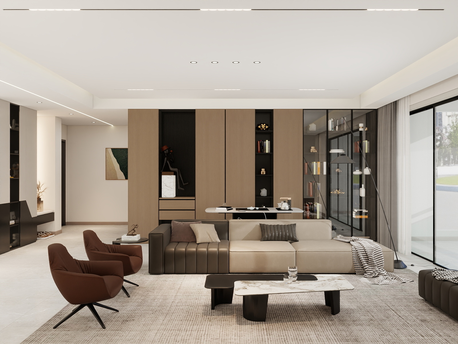 吴爽-201m²现代简约风格设计装修效果图