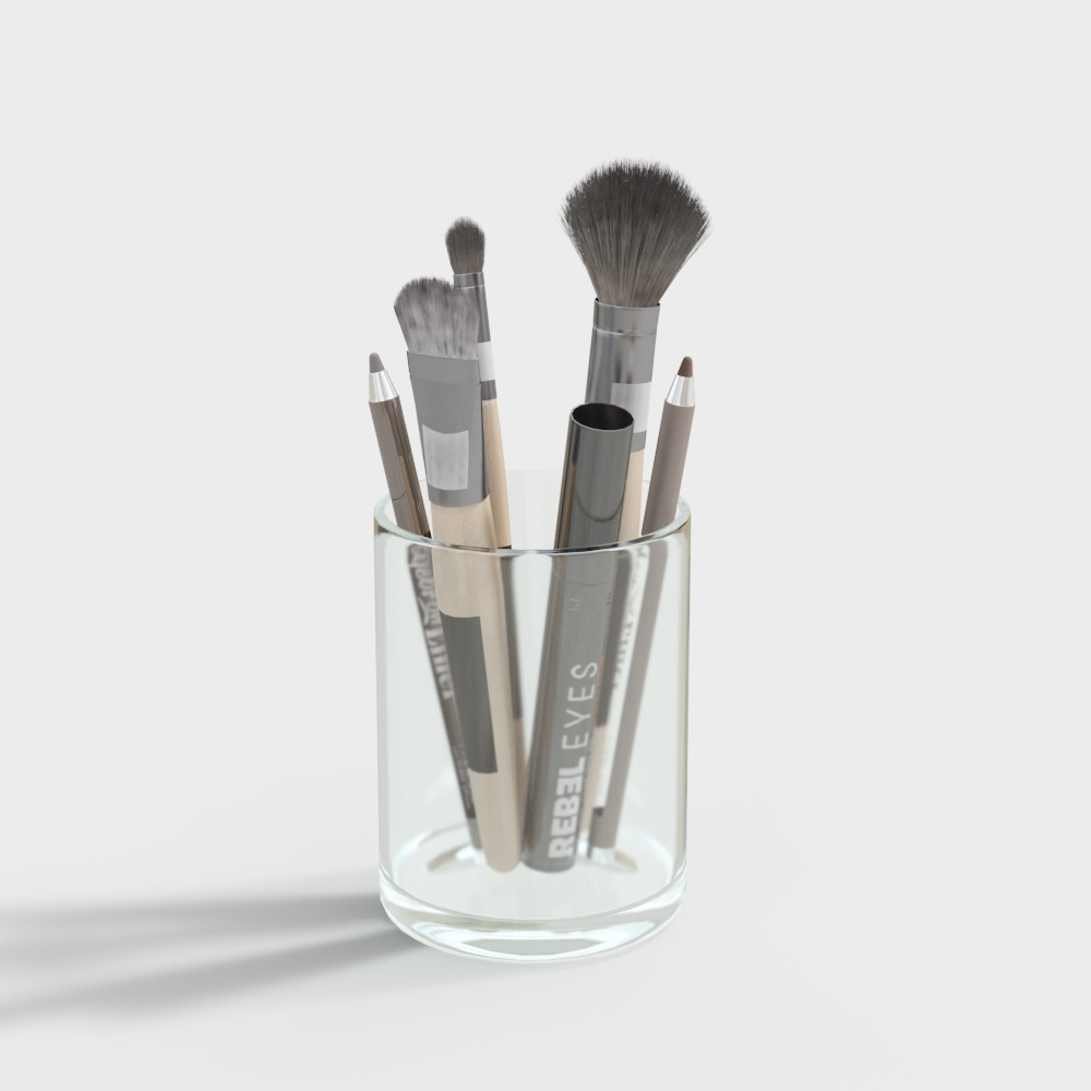 化妆刷组合23D模型