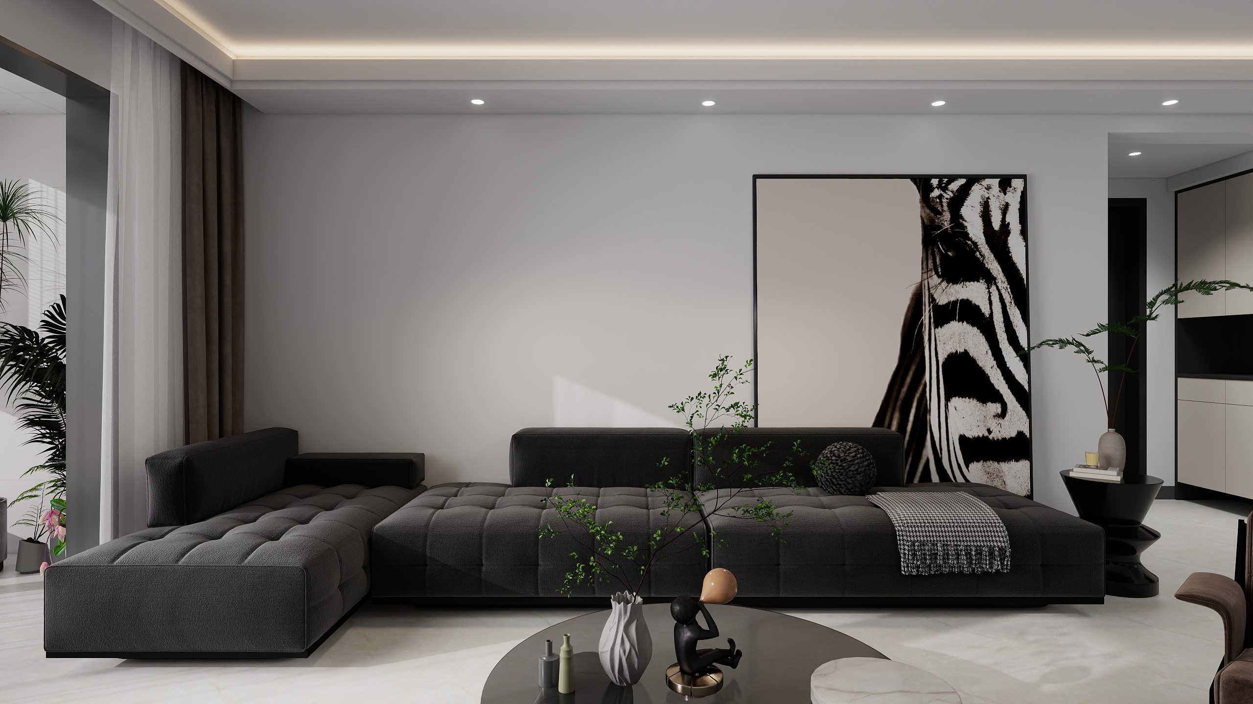 实派装饰设计-海山华府三室现代简约-装修设计方案