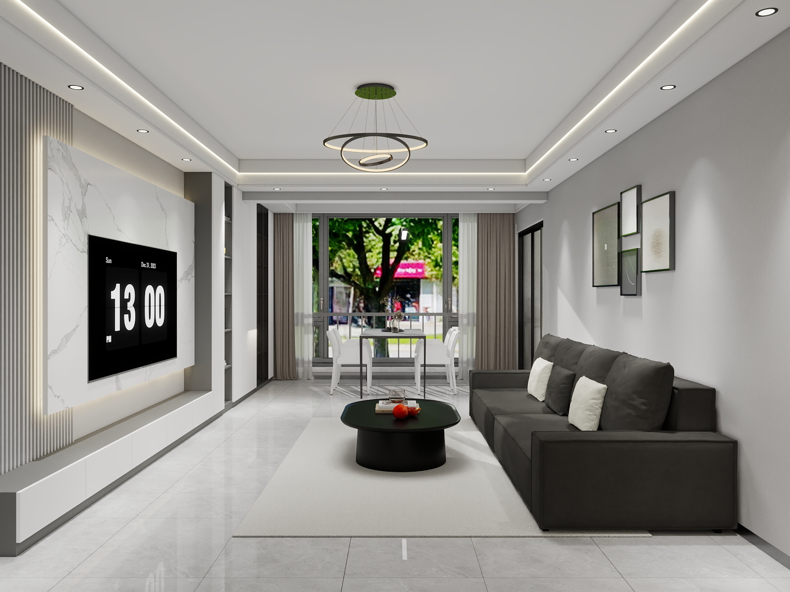 100元设计方案-78m²现代简约风格设计装修效果图