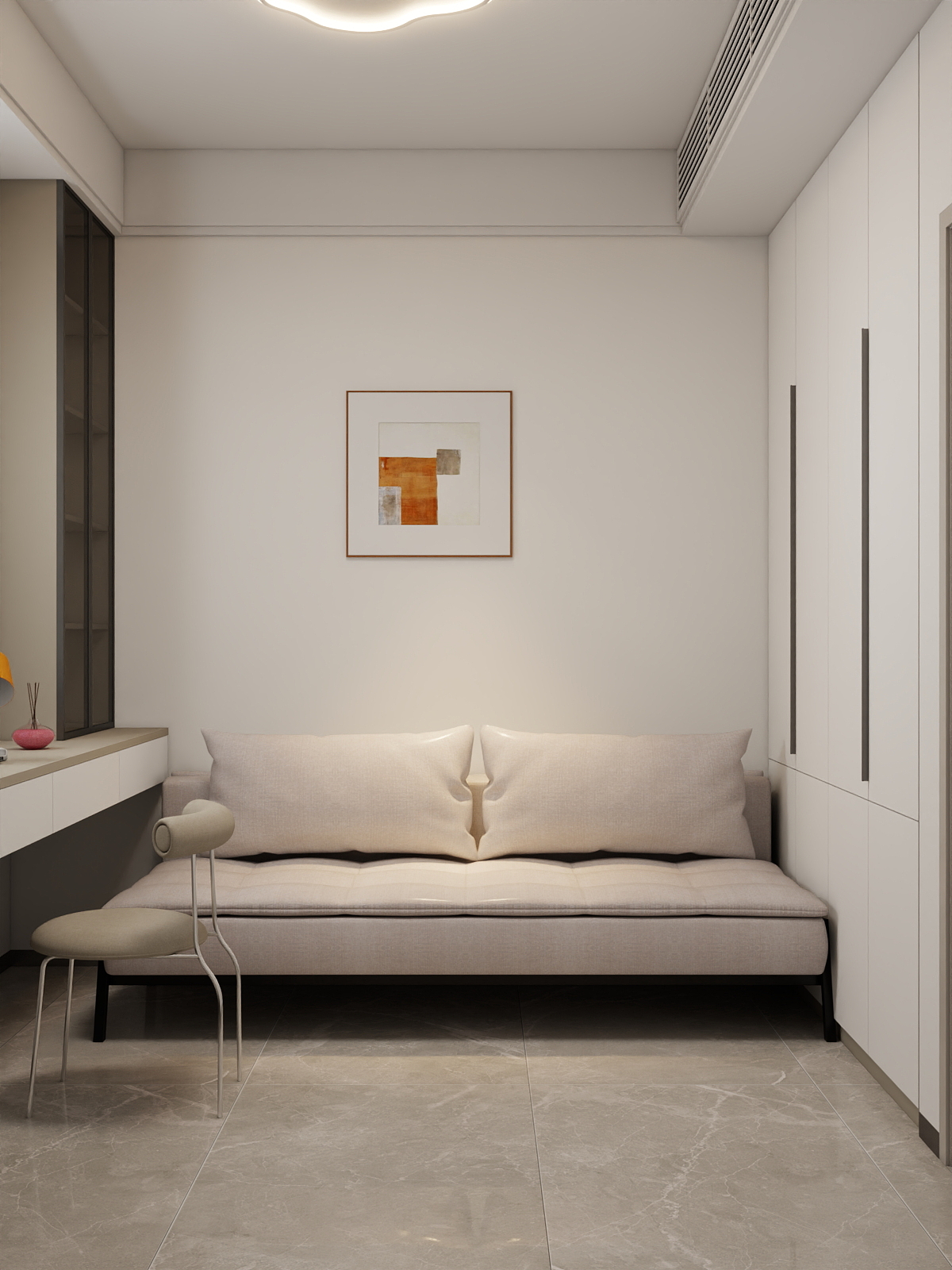 100元设计方案- 90m²奶油简约风格设计装修效果图