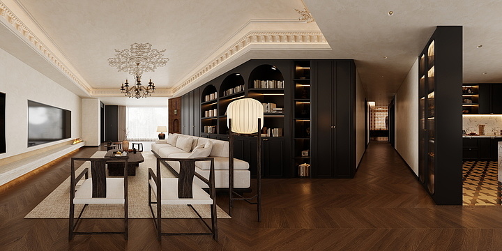 董叉叉的设计-中古法式2024-1-装修设计方案