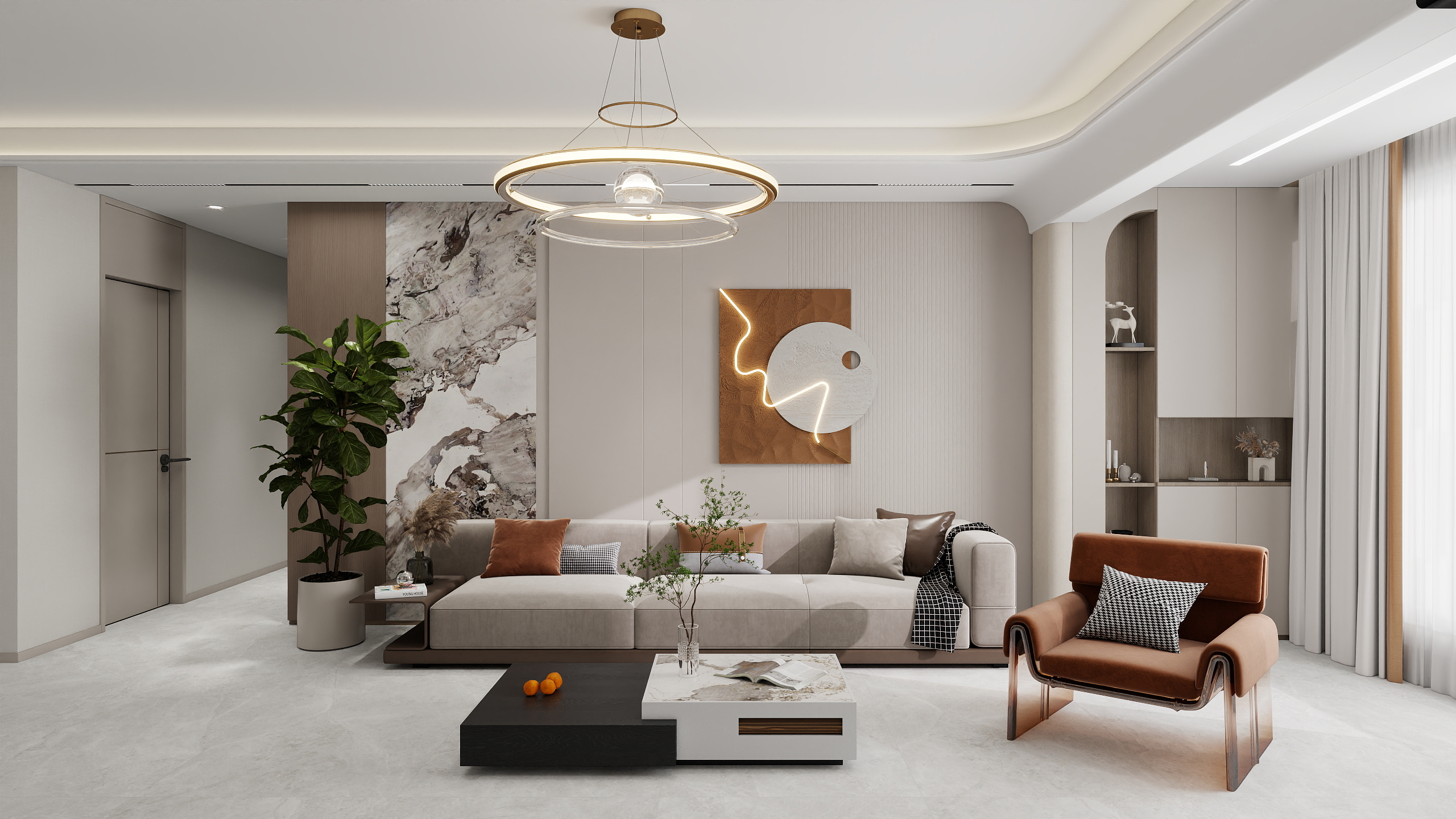 榆林元素空间设计-高新悦府效果-装修设计方案