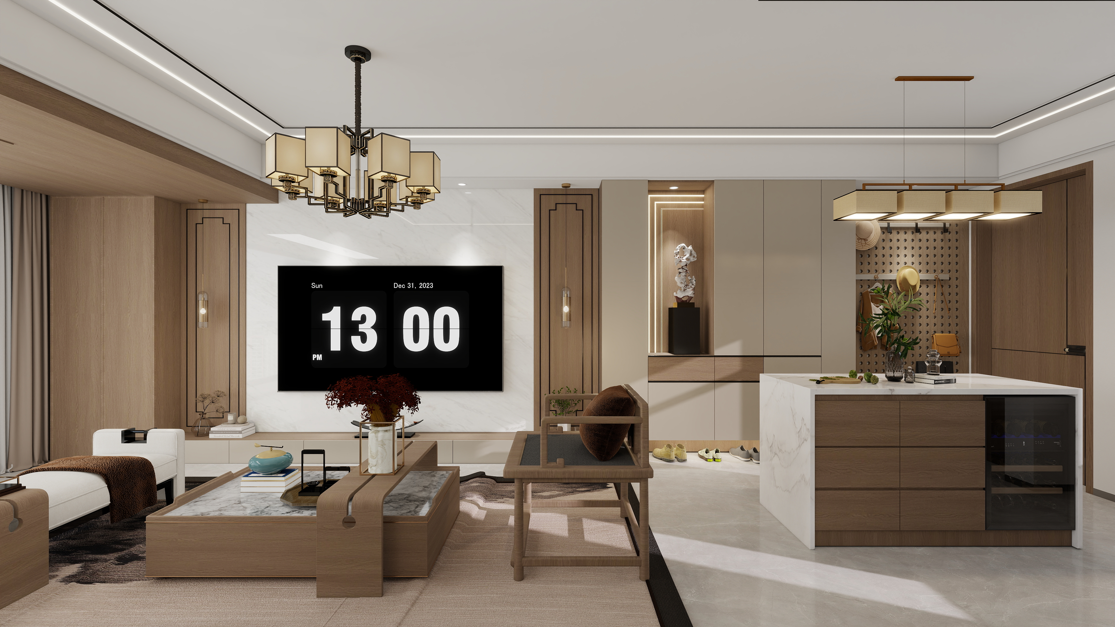 知H-97㎡2室装修效果图