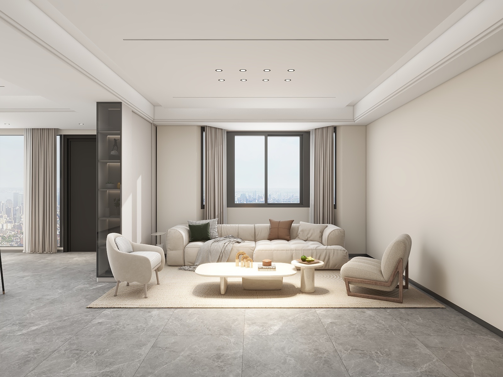 100元设计方案-245m²现代简约风格设计装修效果图